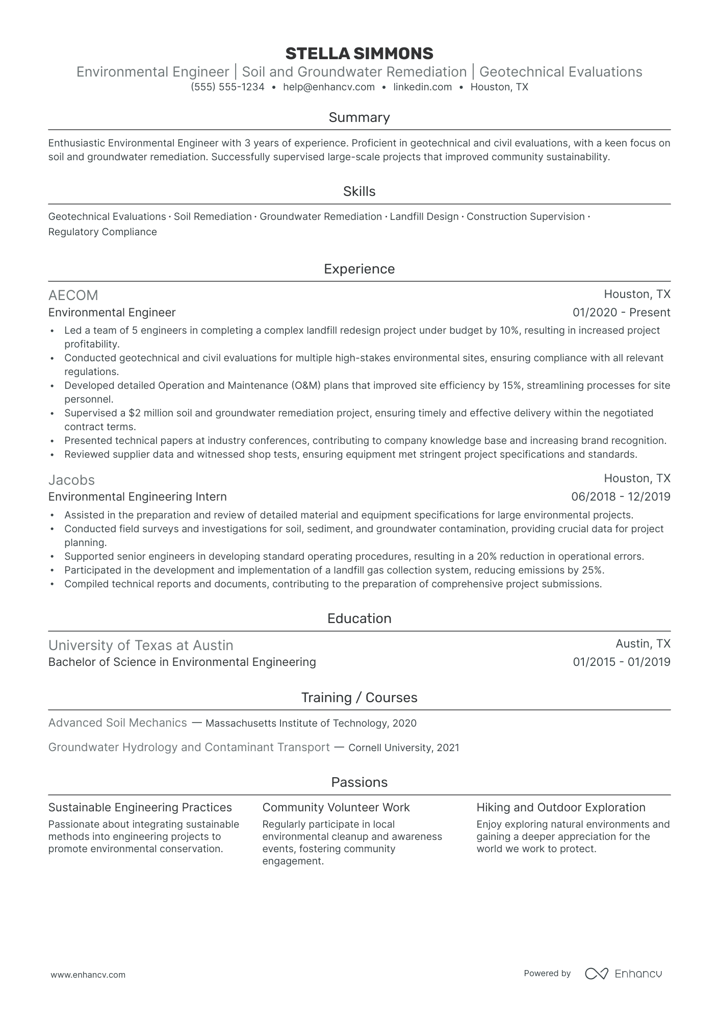 Chief Environmental Engineer Resume Example Resume Example