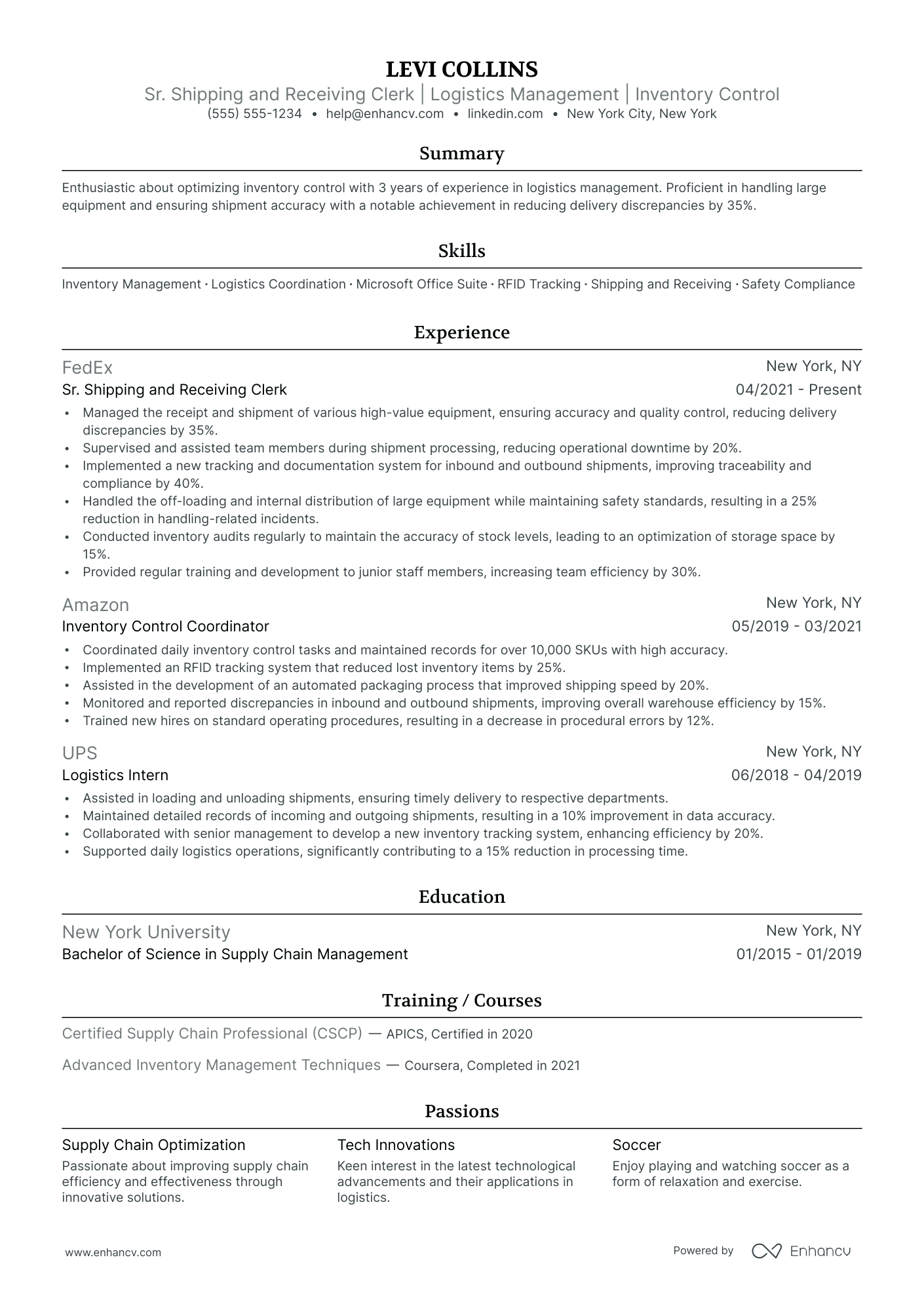 Senior Shipping Receiving Clerk Resume Example Resume Example