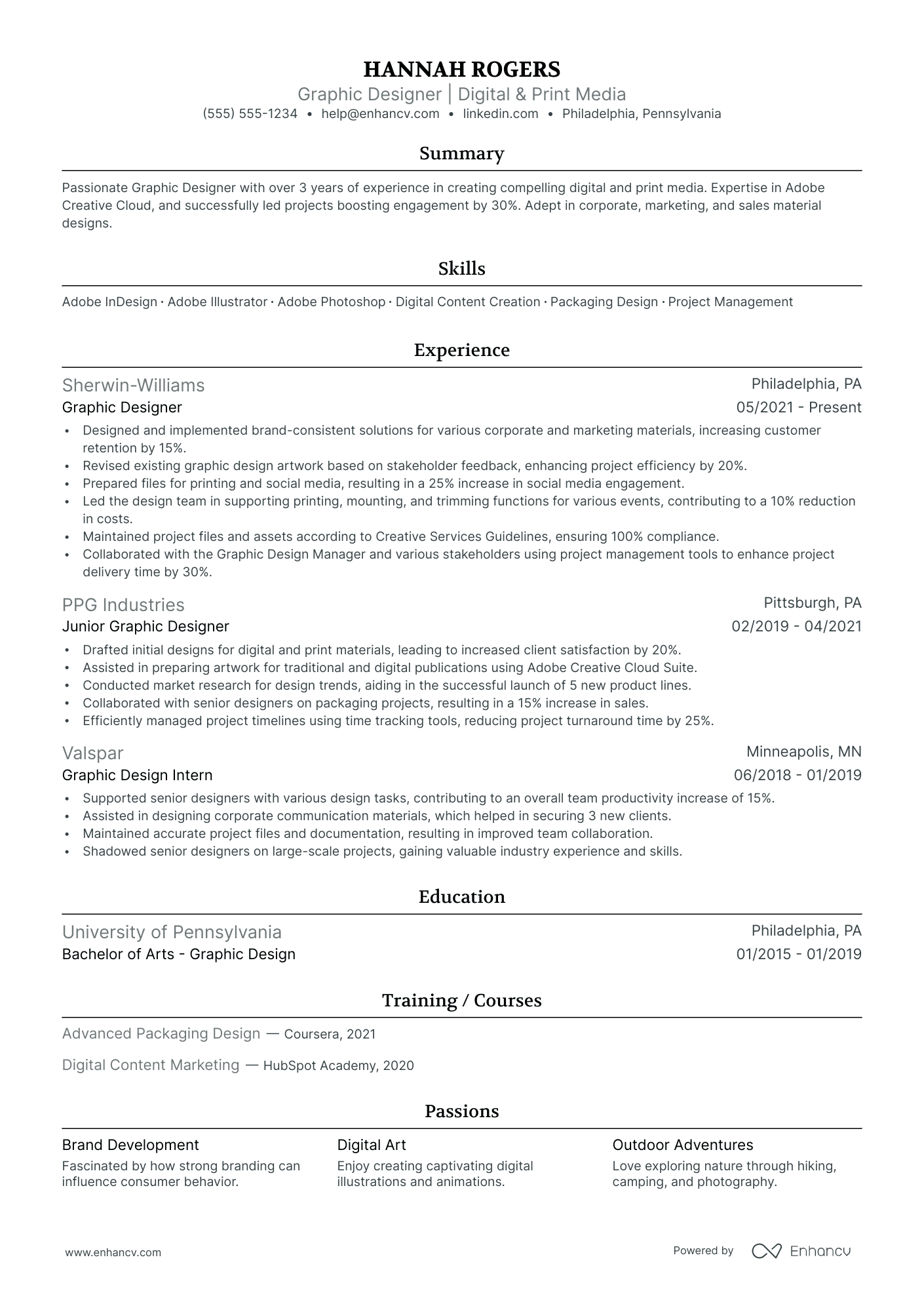 Corporate Graphic Designer resume example