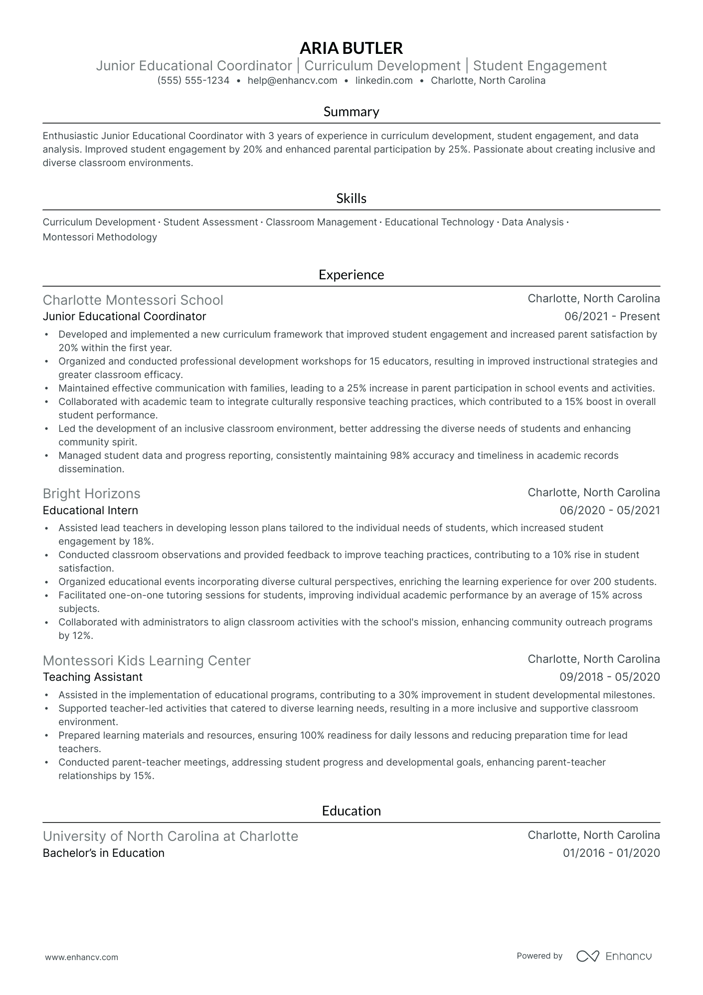 Substitute Physical Education Teacher resume example