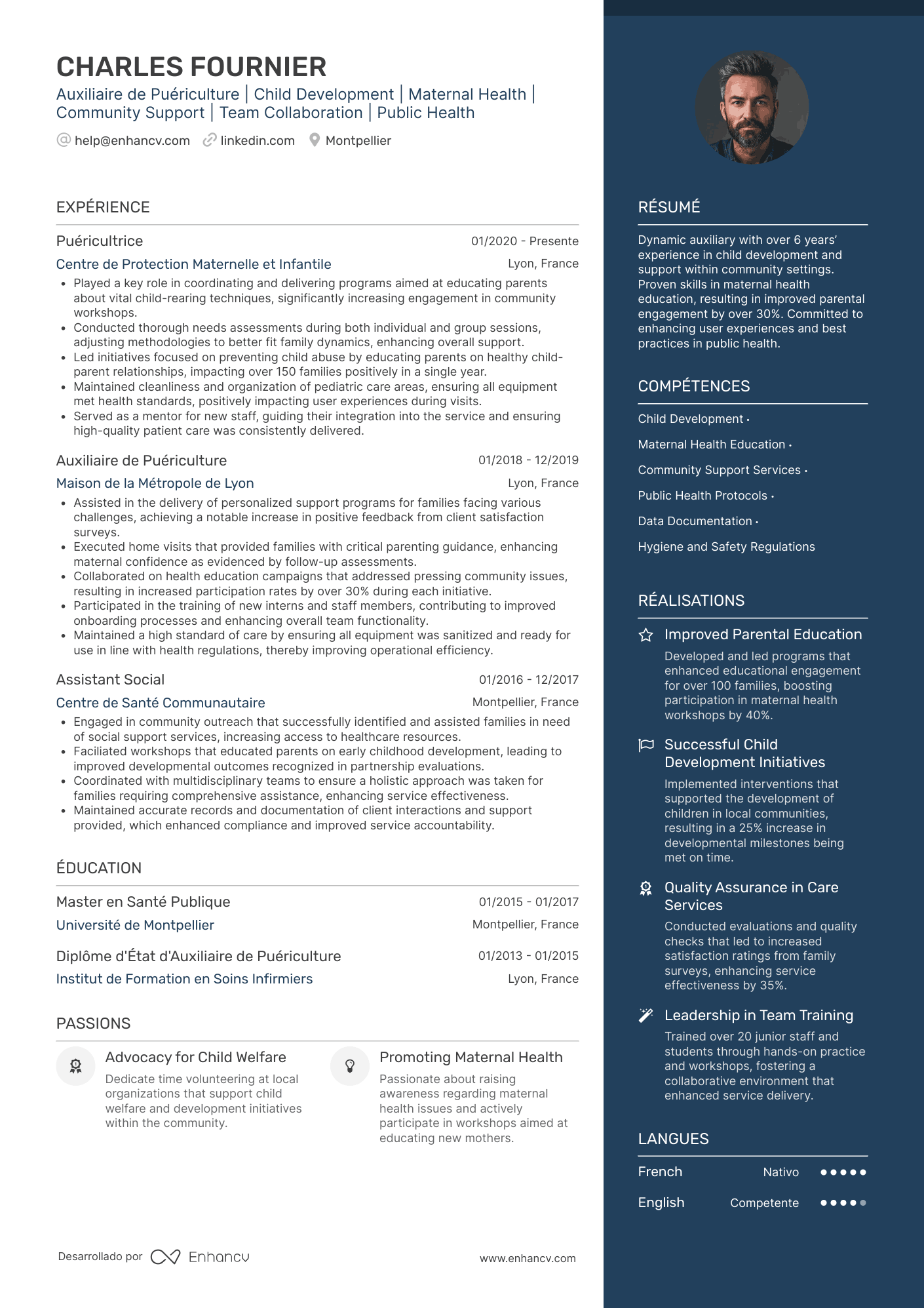 auxiliaire puericulture CV
