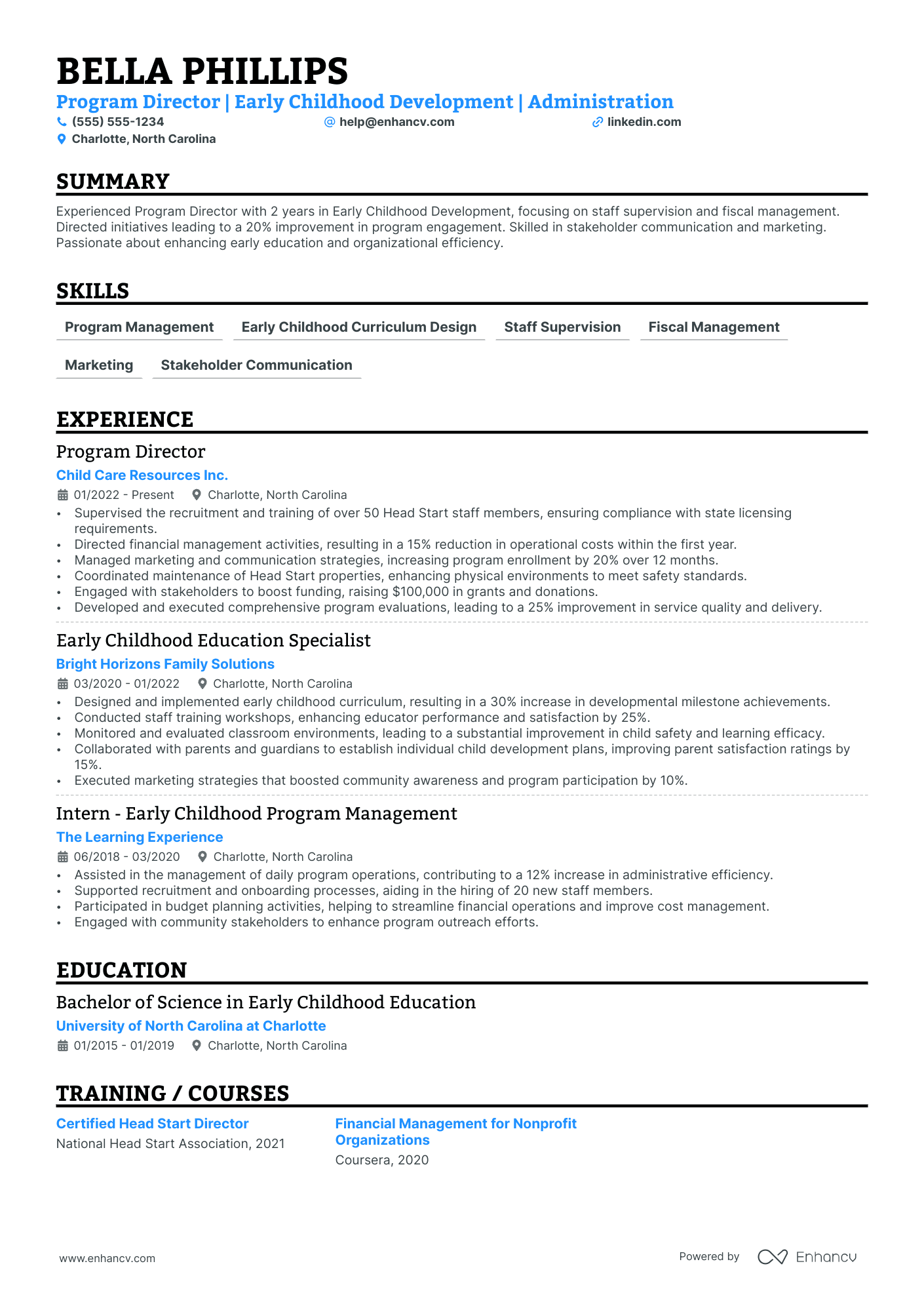 Program Director resume example