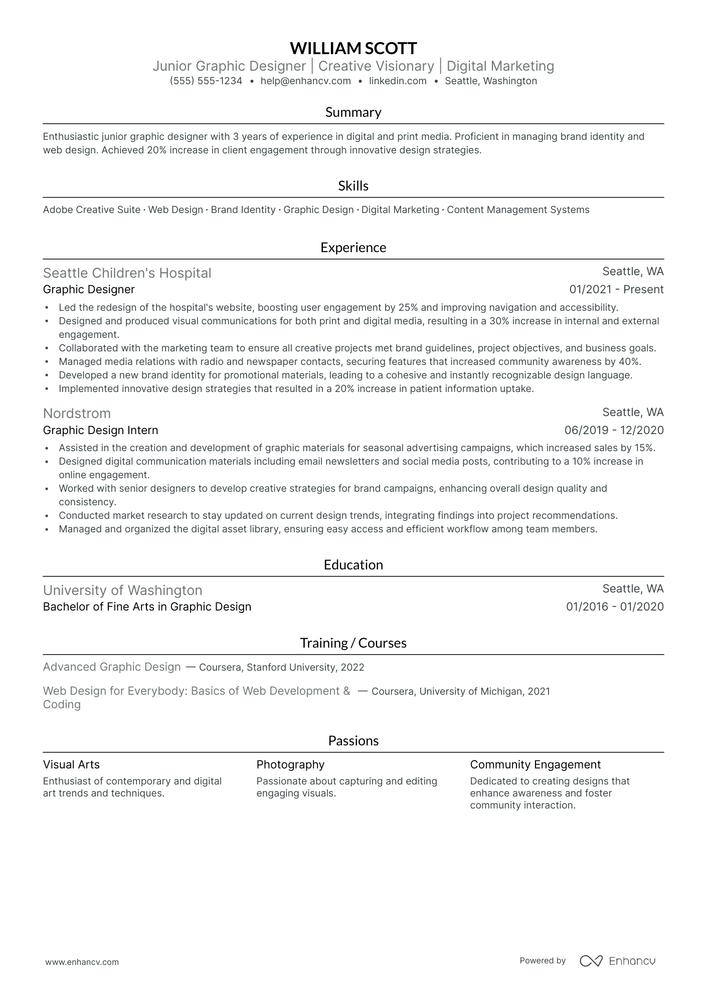 Branding Graphic Designer resume example