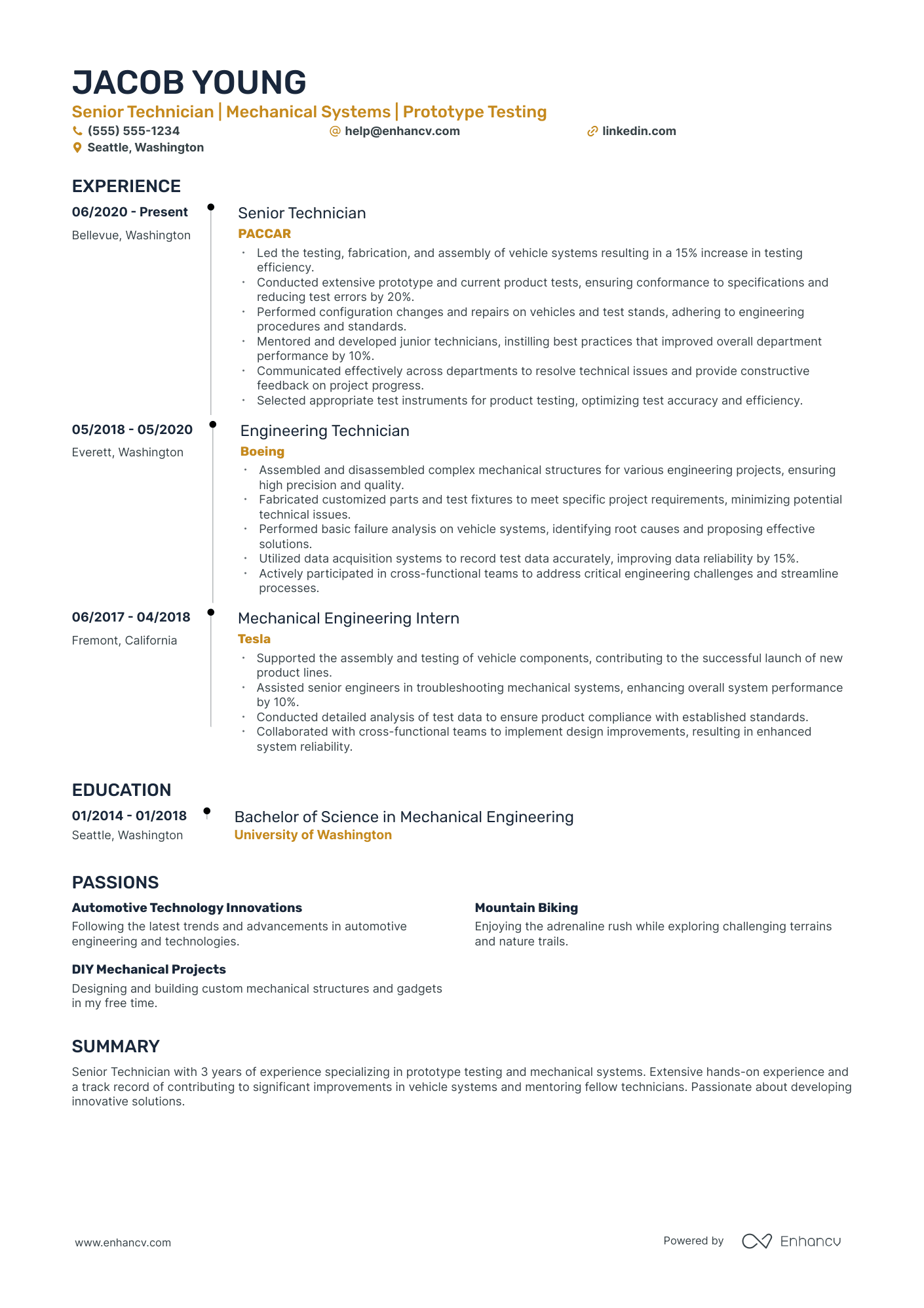 Senior Automotive Engineer Resume Example Resume Example