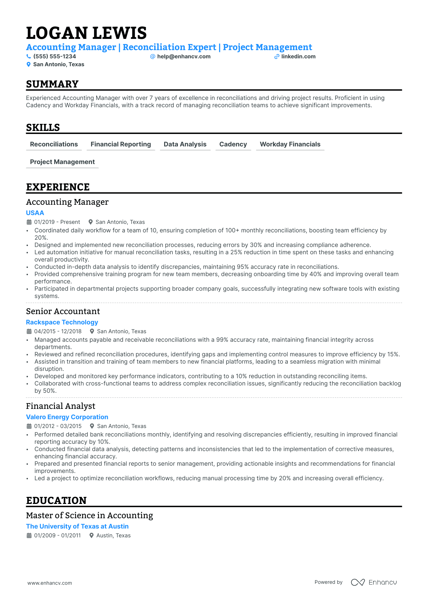 Junior Accounting Manager resume example