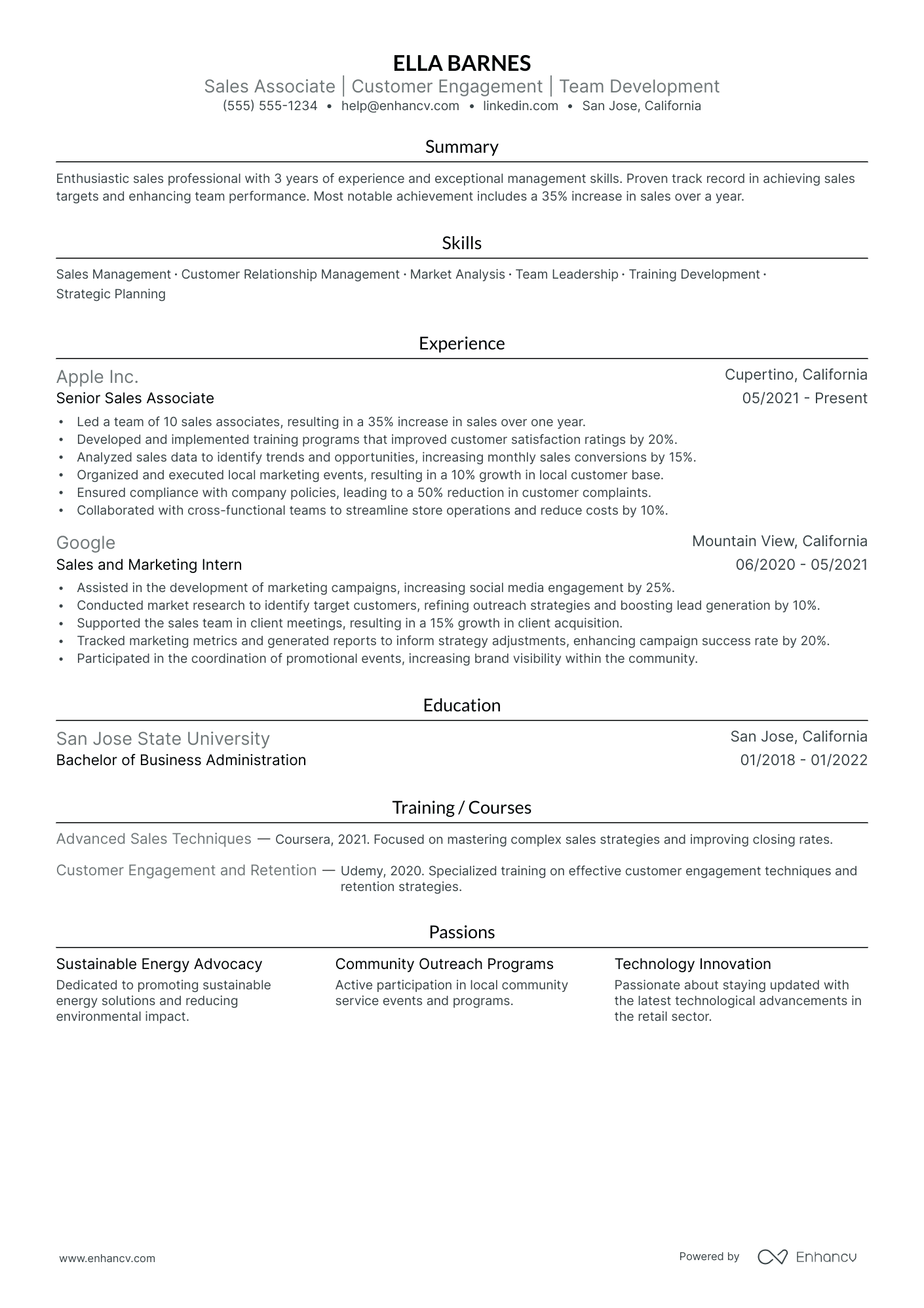 Sales Manager resume example