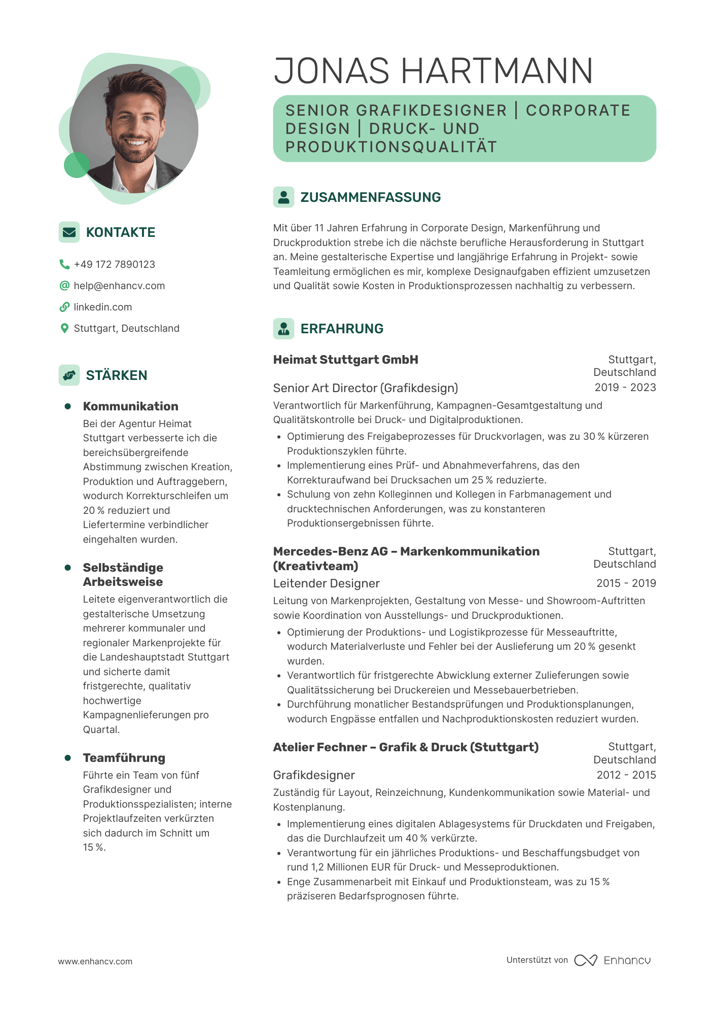 Zeitgenössisch — Kostenlose Lebenslaufvorlagen