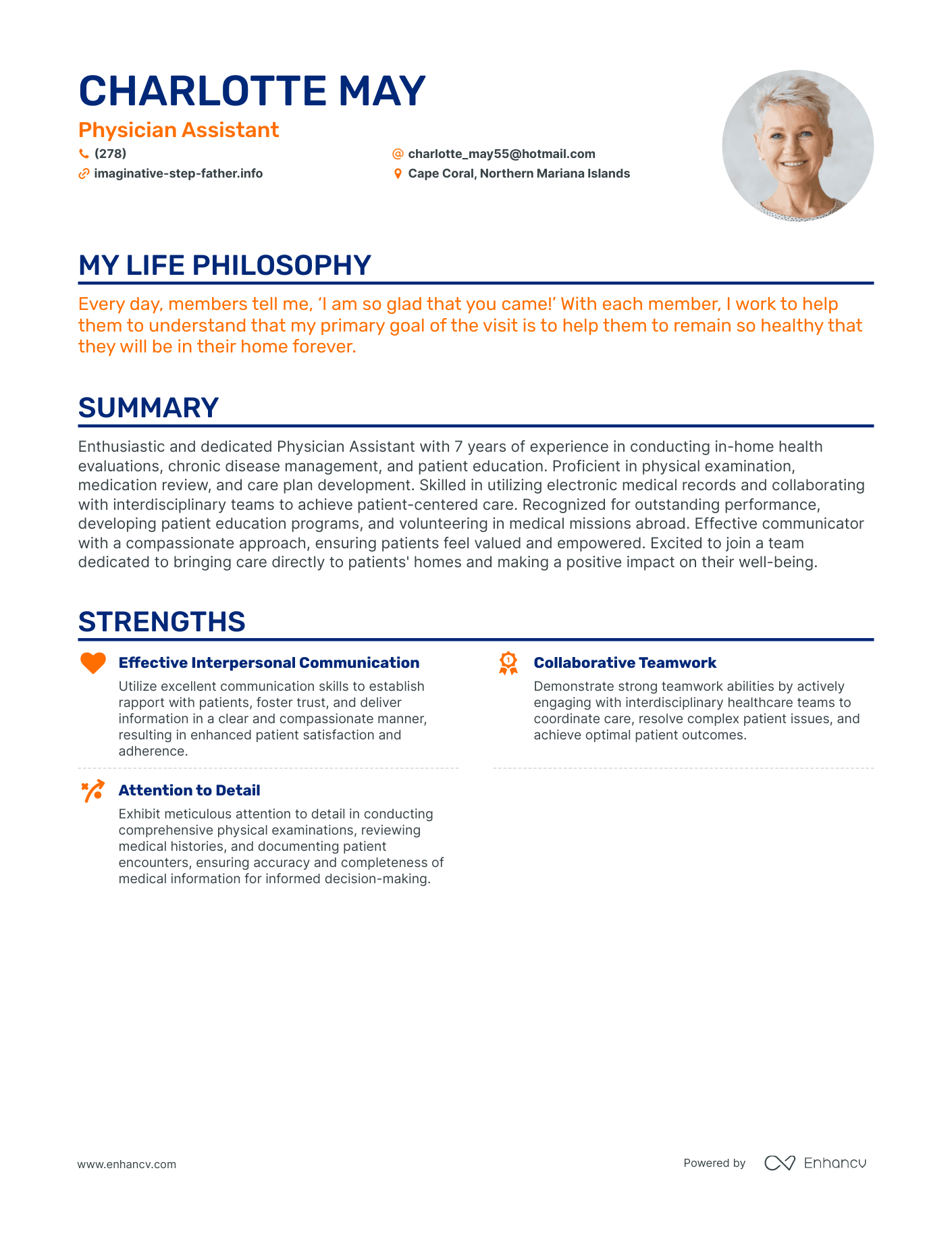 Creative Physician Assistant Resume Example