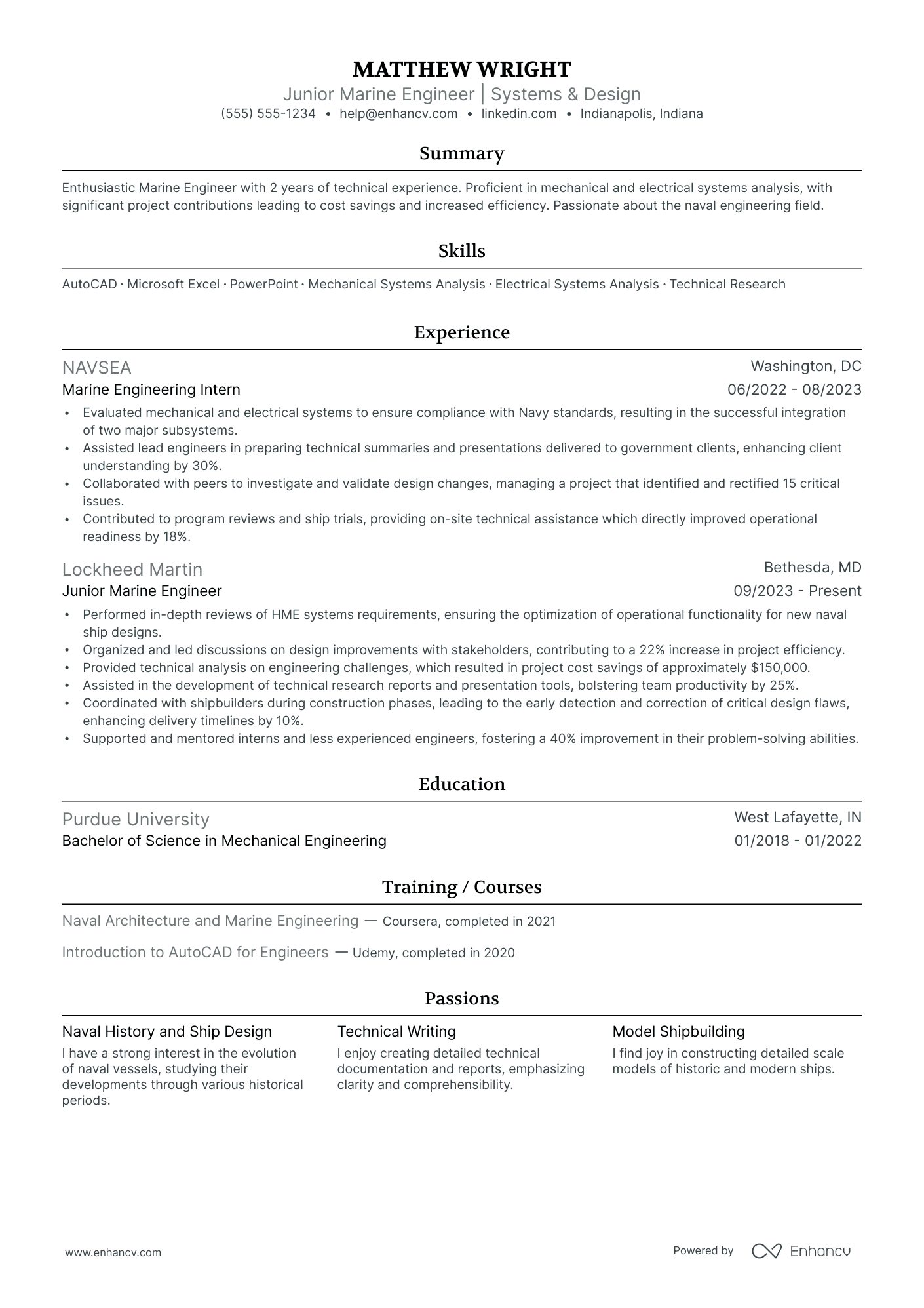 Senior Marine Engineer Resume Example Resume Example