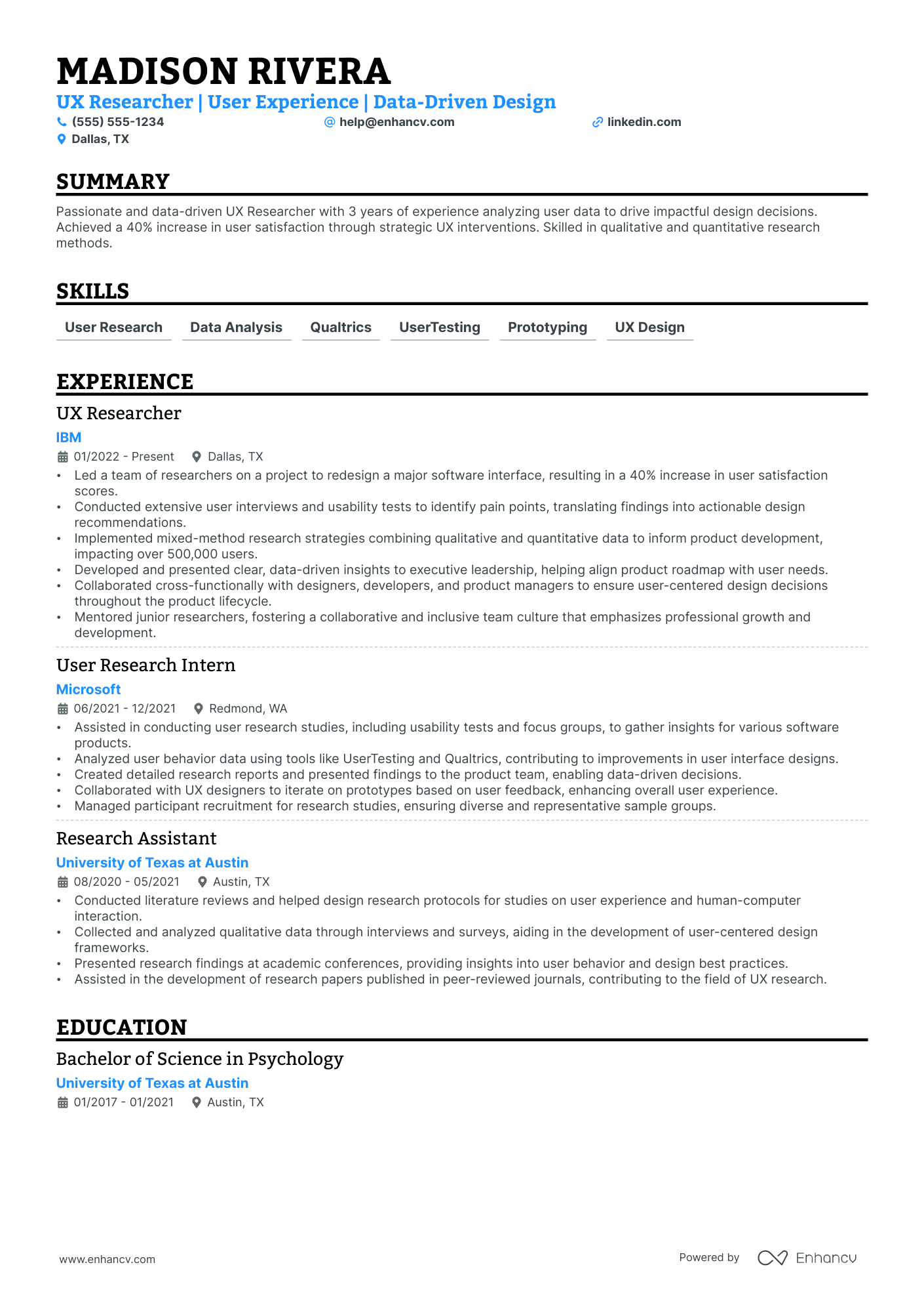 Director of UX Research Resume Example Resume Example