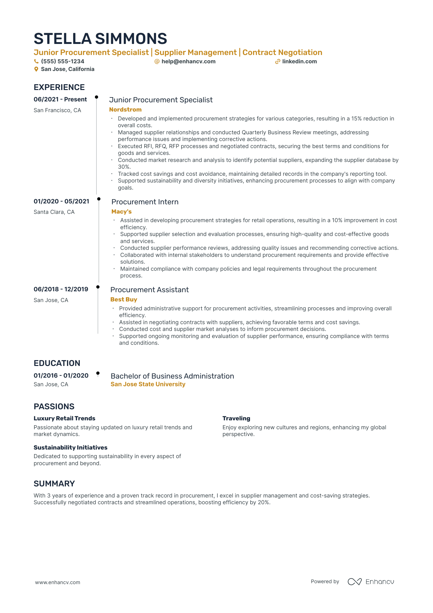 General Manager - Procurement Resume Example Resume Example