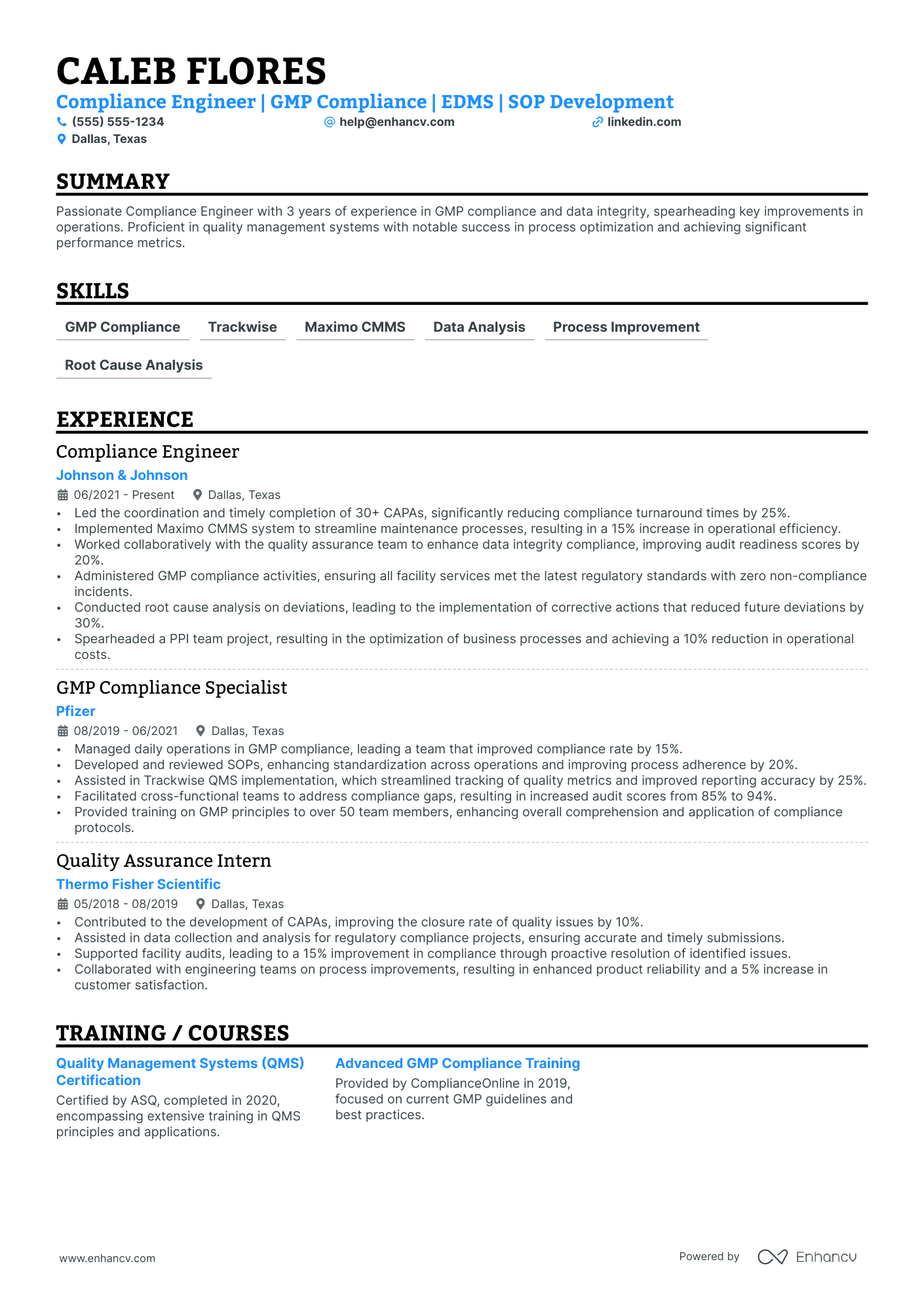 Associate Calibration Engineer resume example