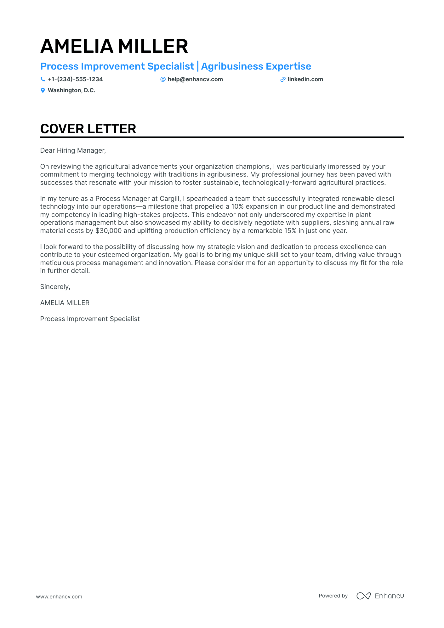 Shift Manager cover letter