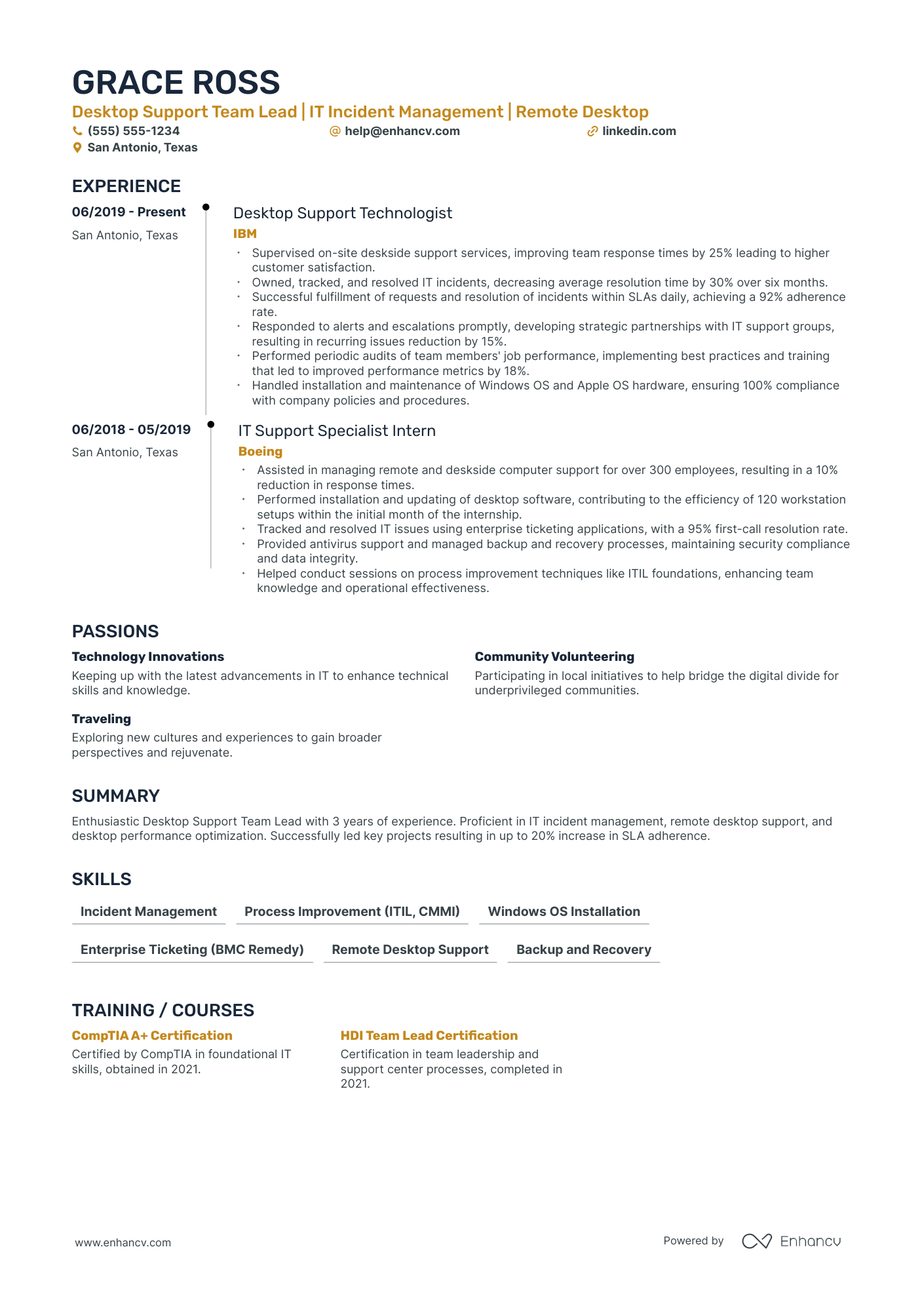 Lead Desktop Support Engineer Resume Example Resume Example