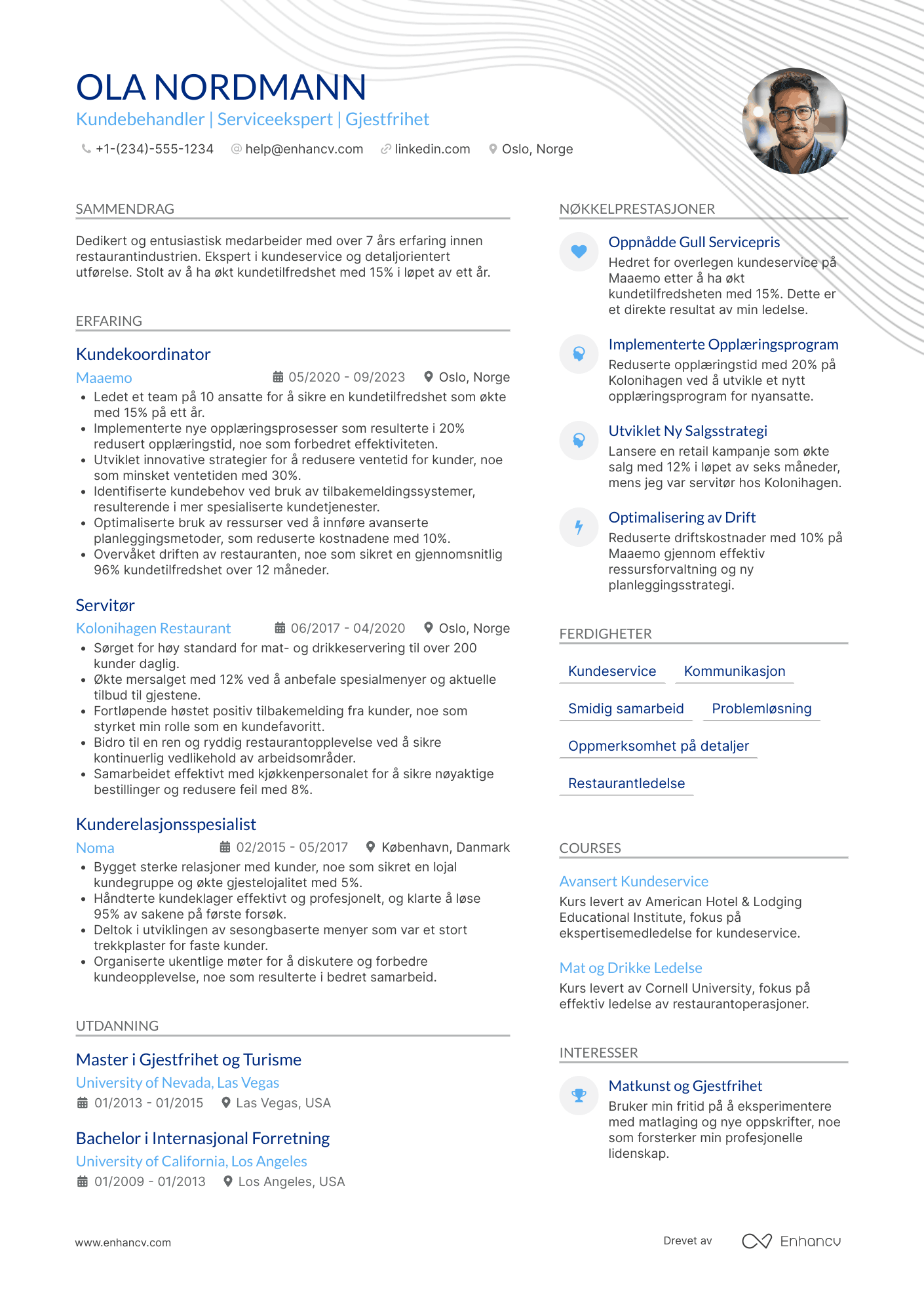 Restaurantmedarbeider CV