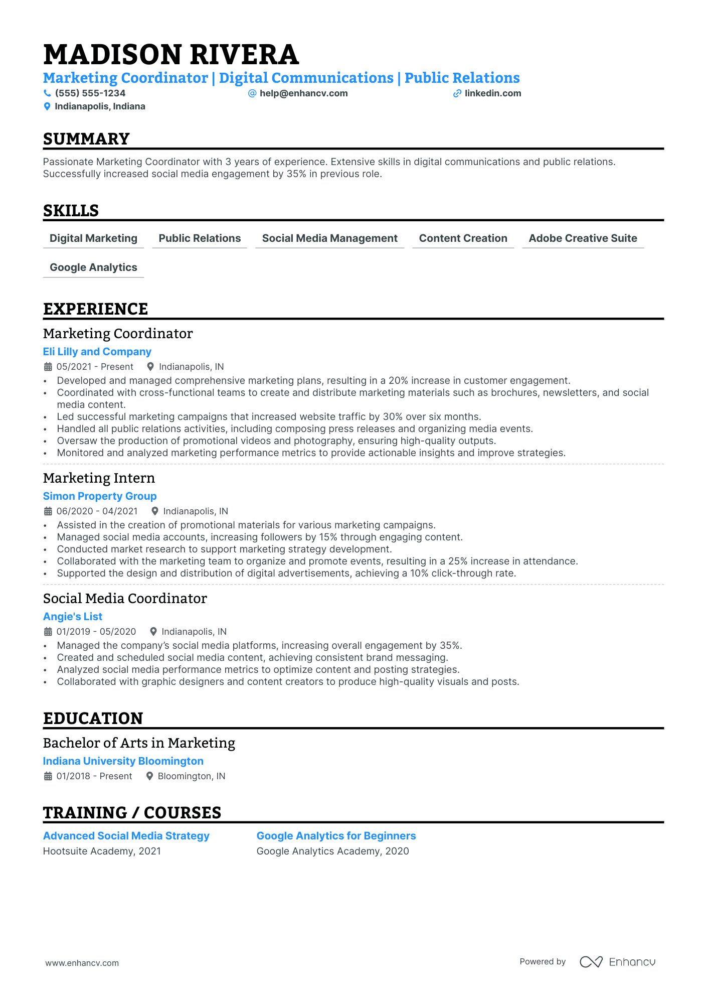 Marketing Coordinator resume example