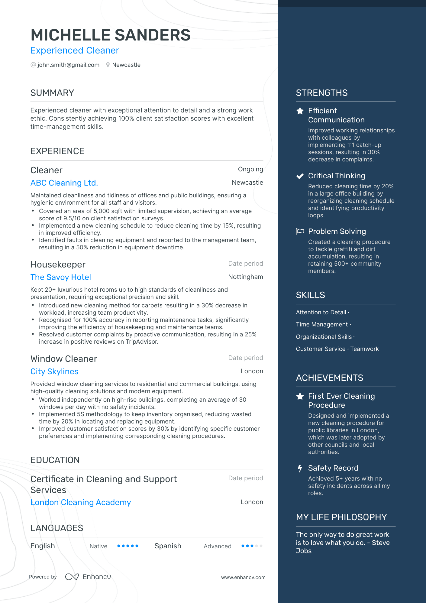 3 Cleaner CV Examples for 2023
