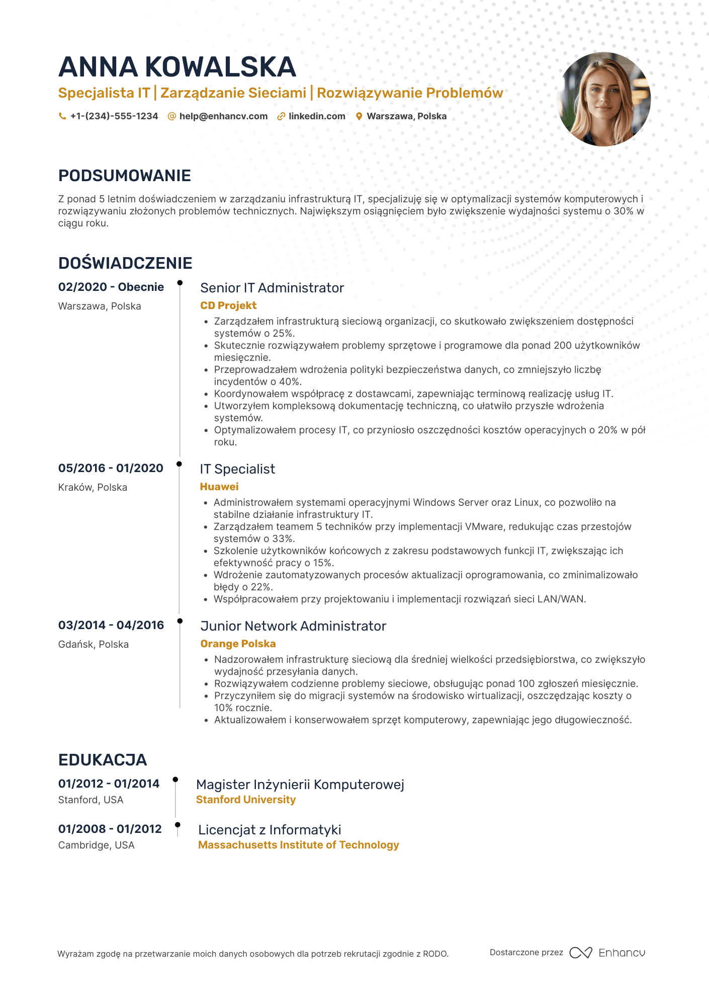 Specjalista IT CV