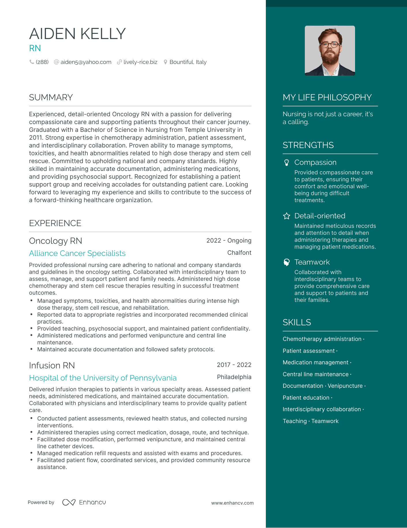 RN resume example