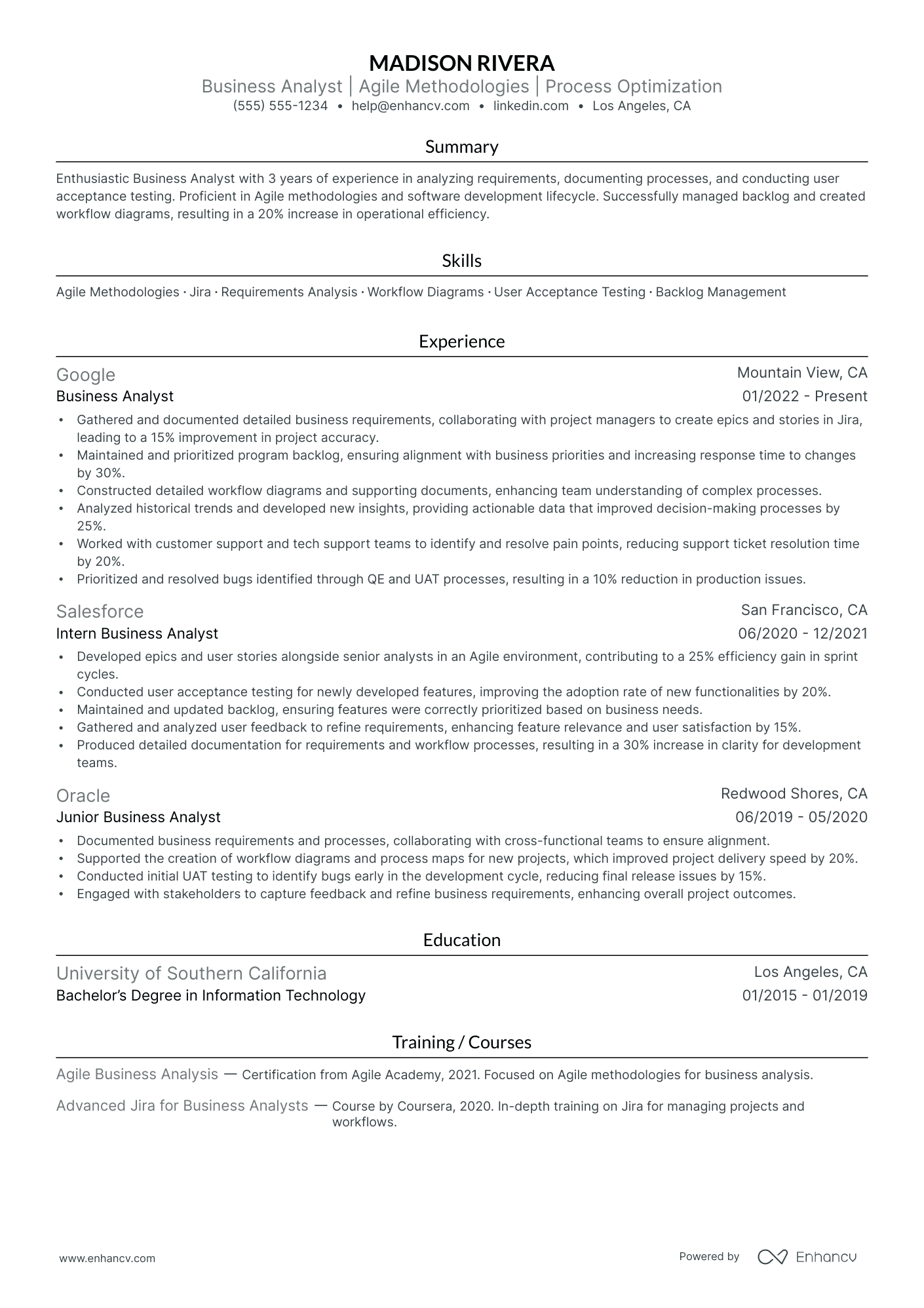 Senior Business Support Analyst Resume Example Resume Example