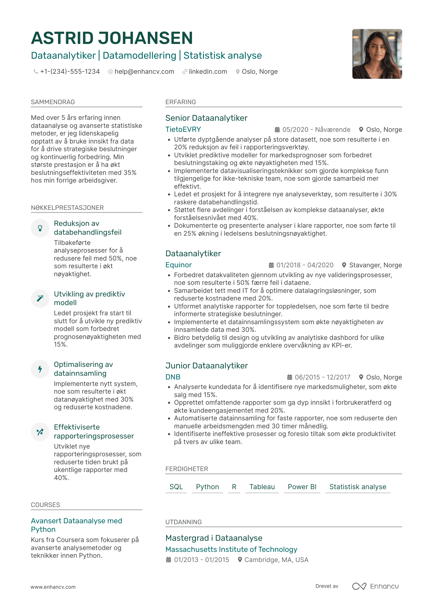 Dataanalytiker CV