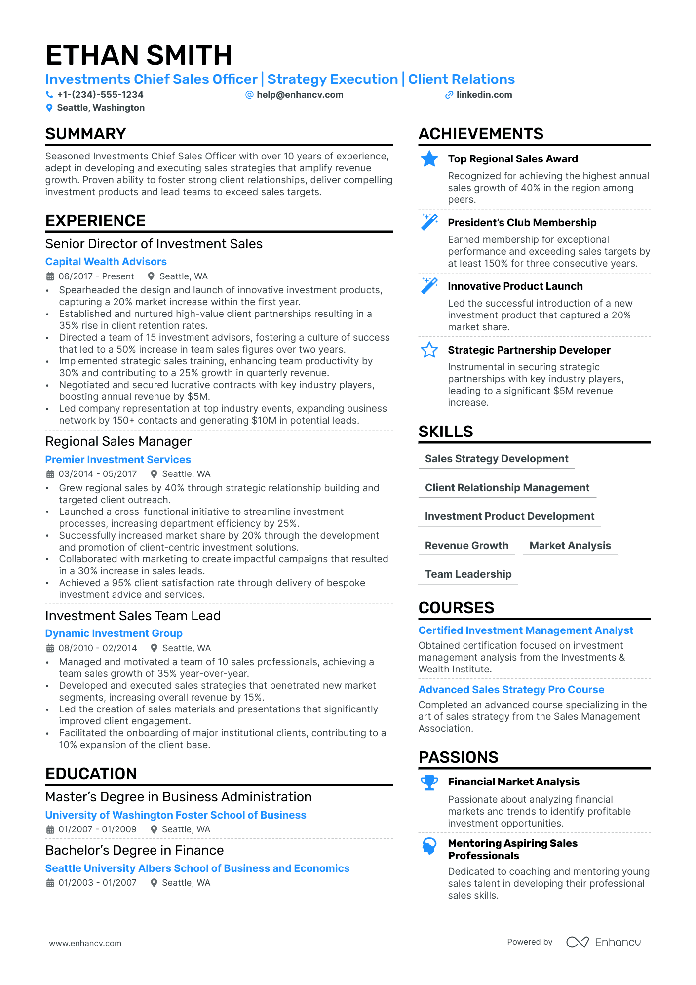 Sales Officer resume example