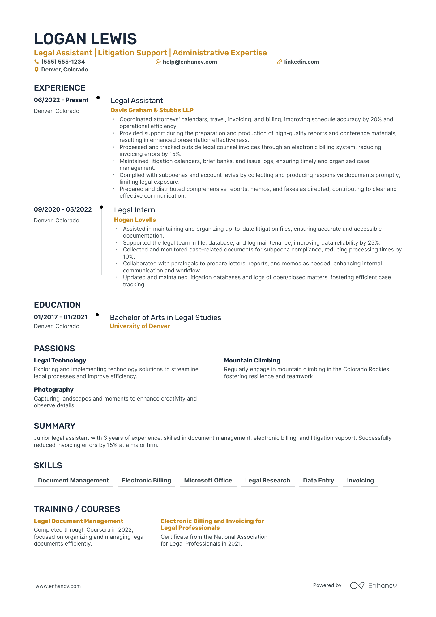 Senior Legal Assistant Resume Example Resume Example