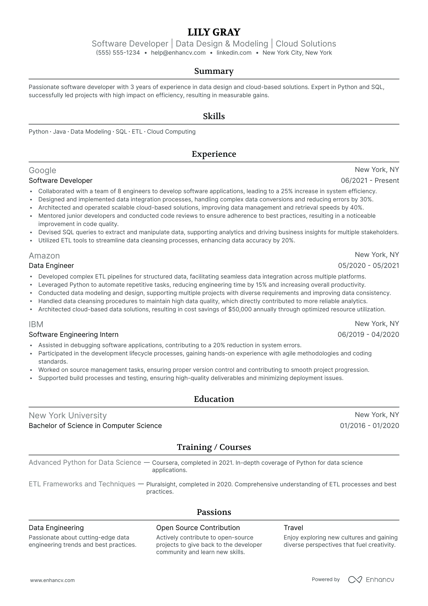 Principal Software Developer resume example