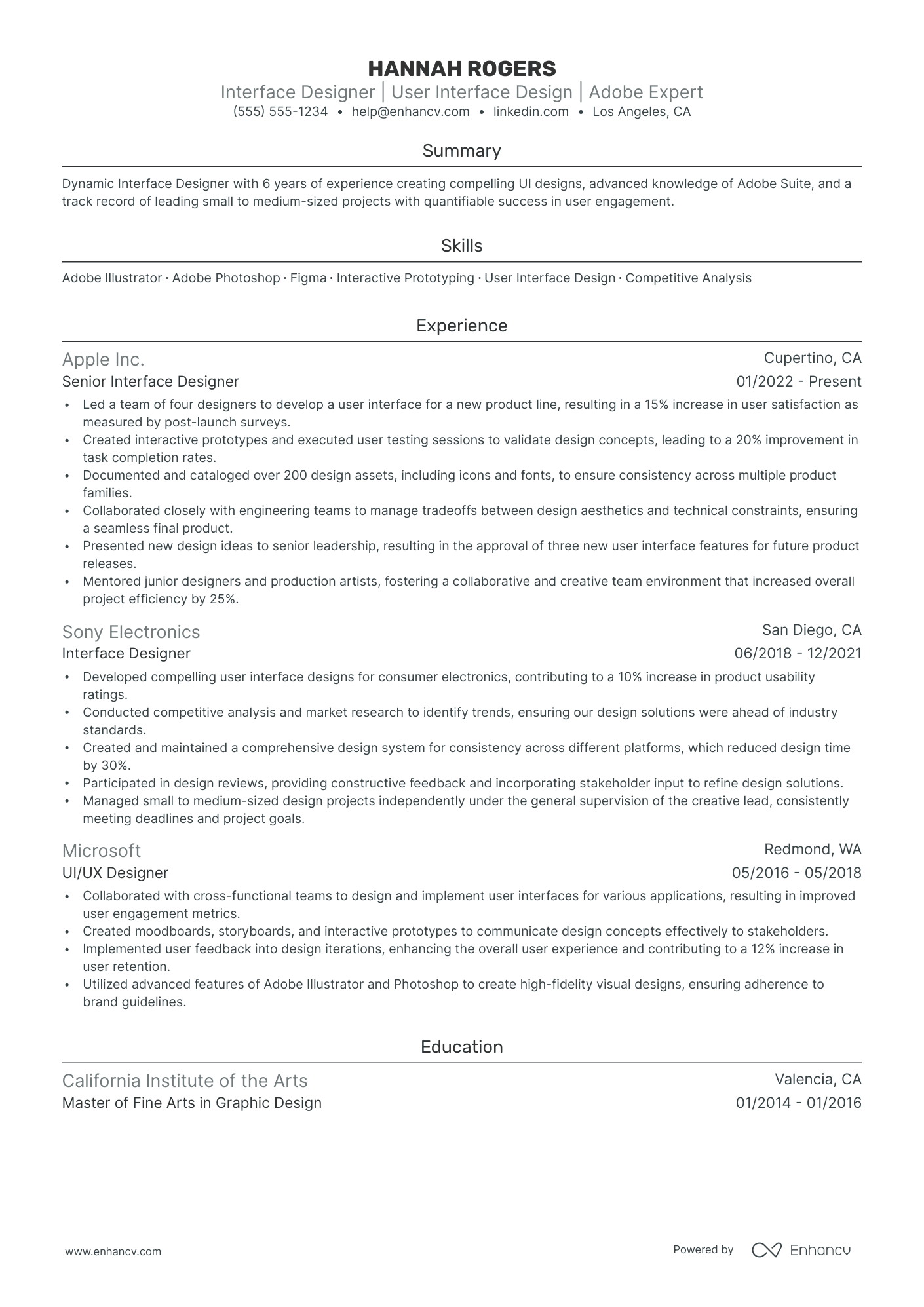 Junior UI Designer Resume Example Resume Example