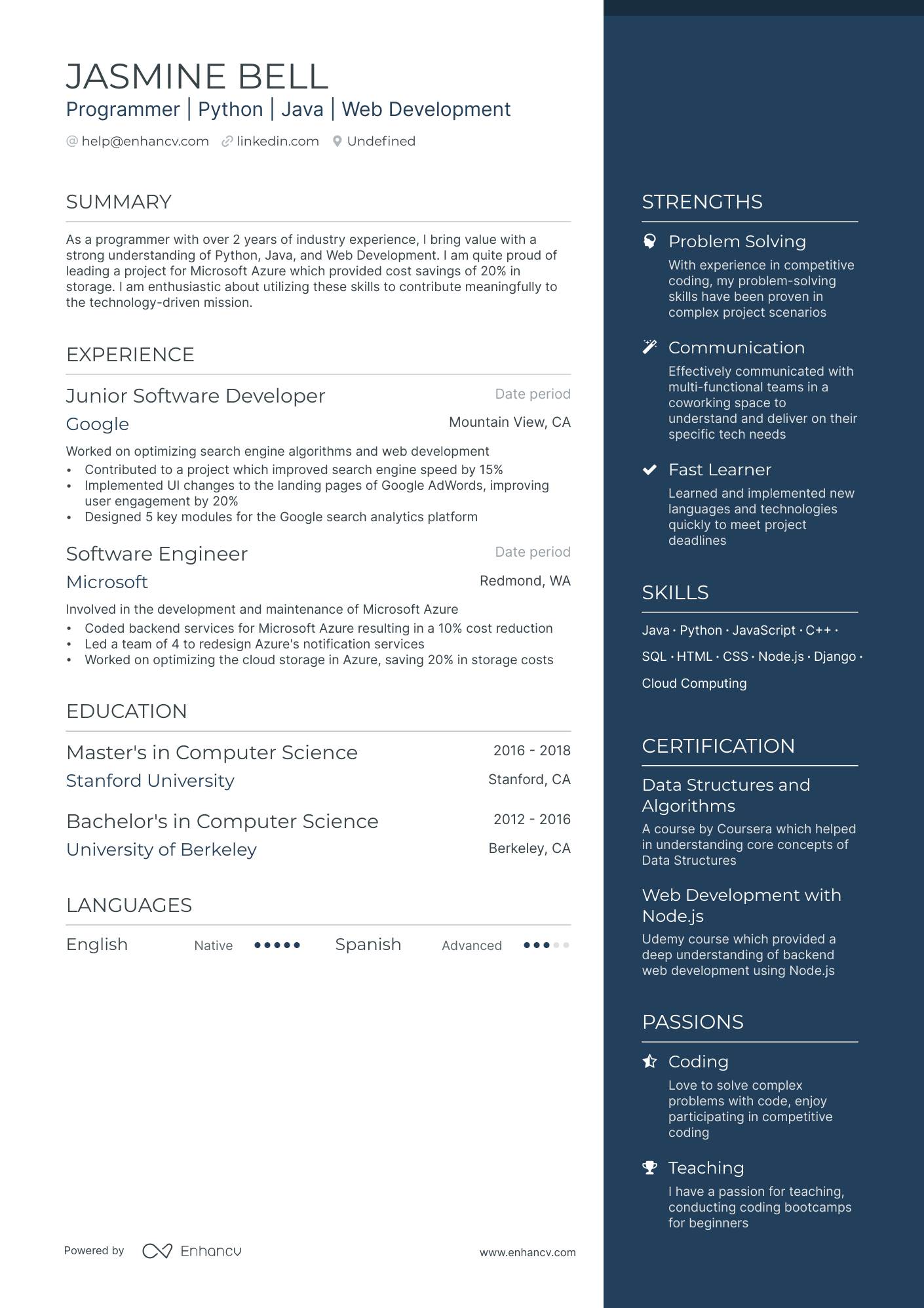 Entry Level Programmer resume example