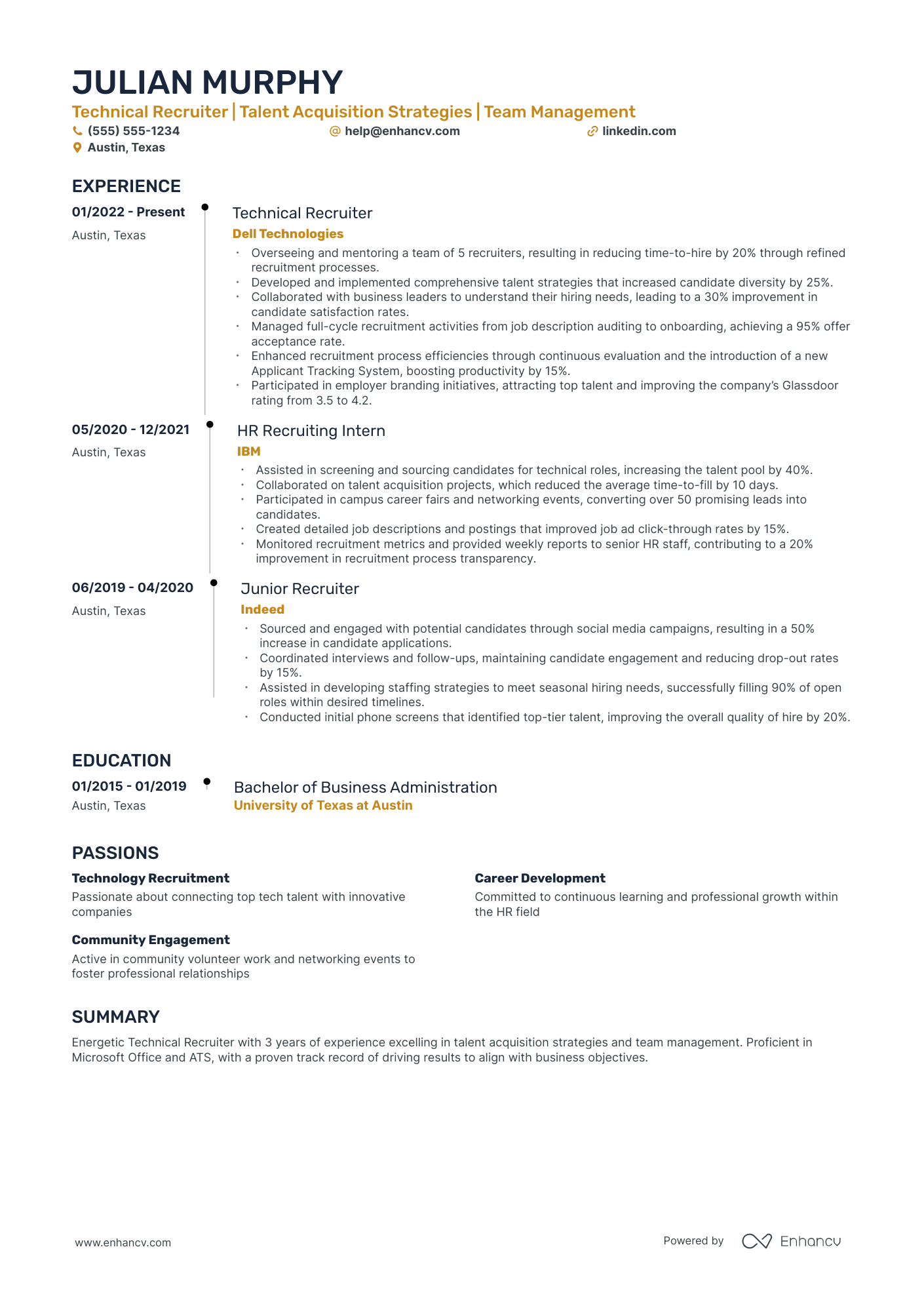 Recruitment Operations Manager resume example