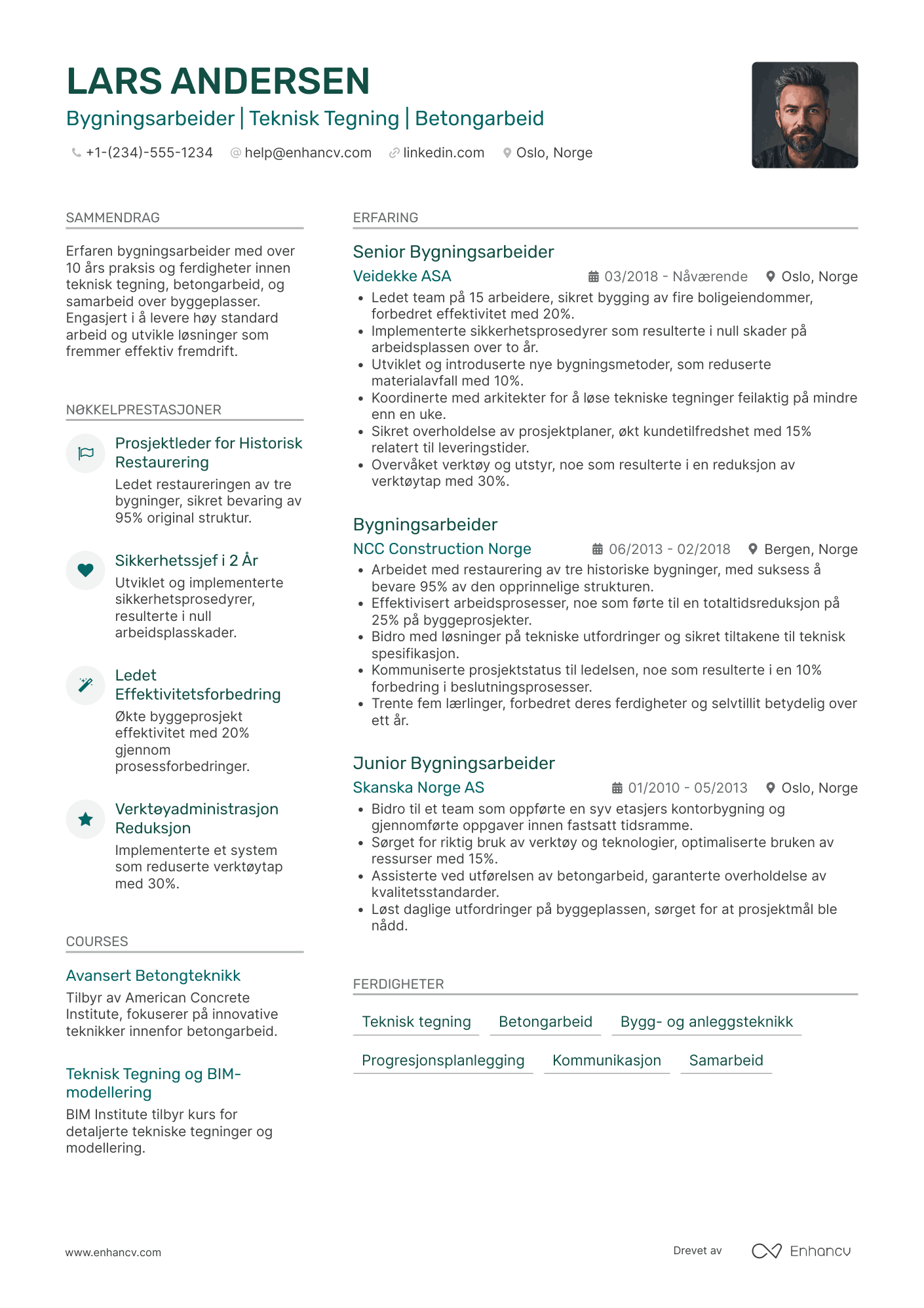 Bygningsarbeider CV