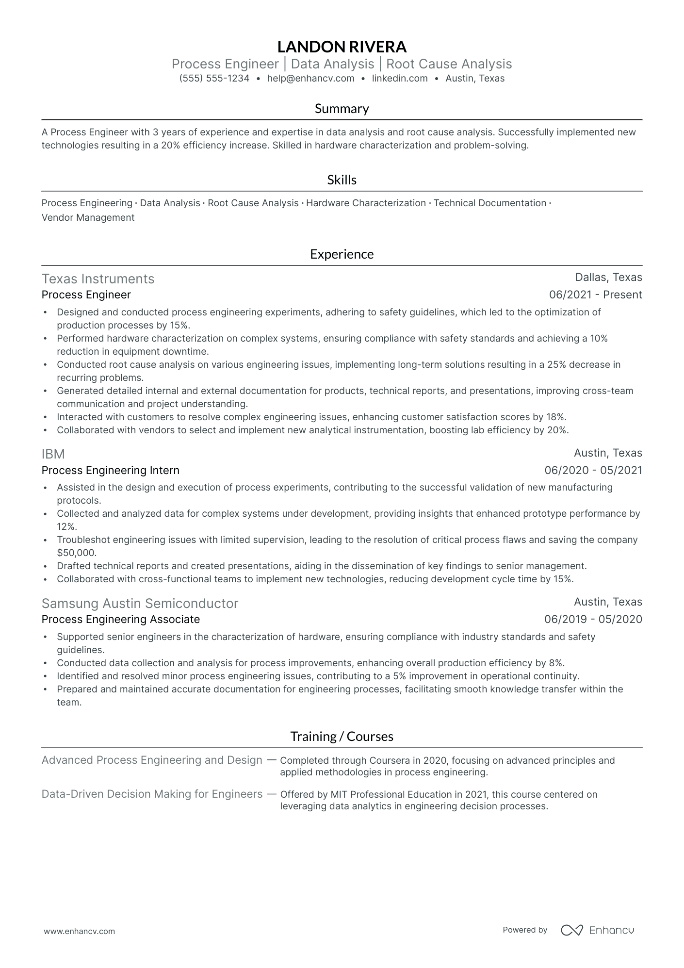 Mechanical Research Engineer resume example