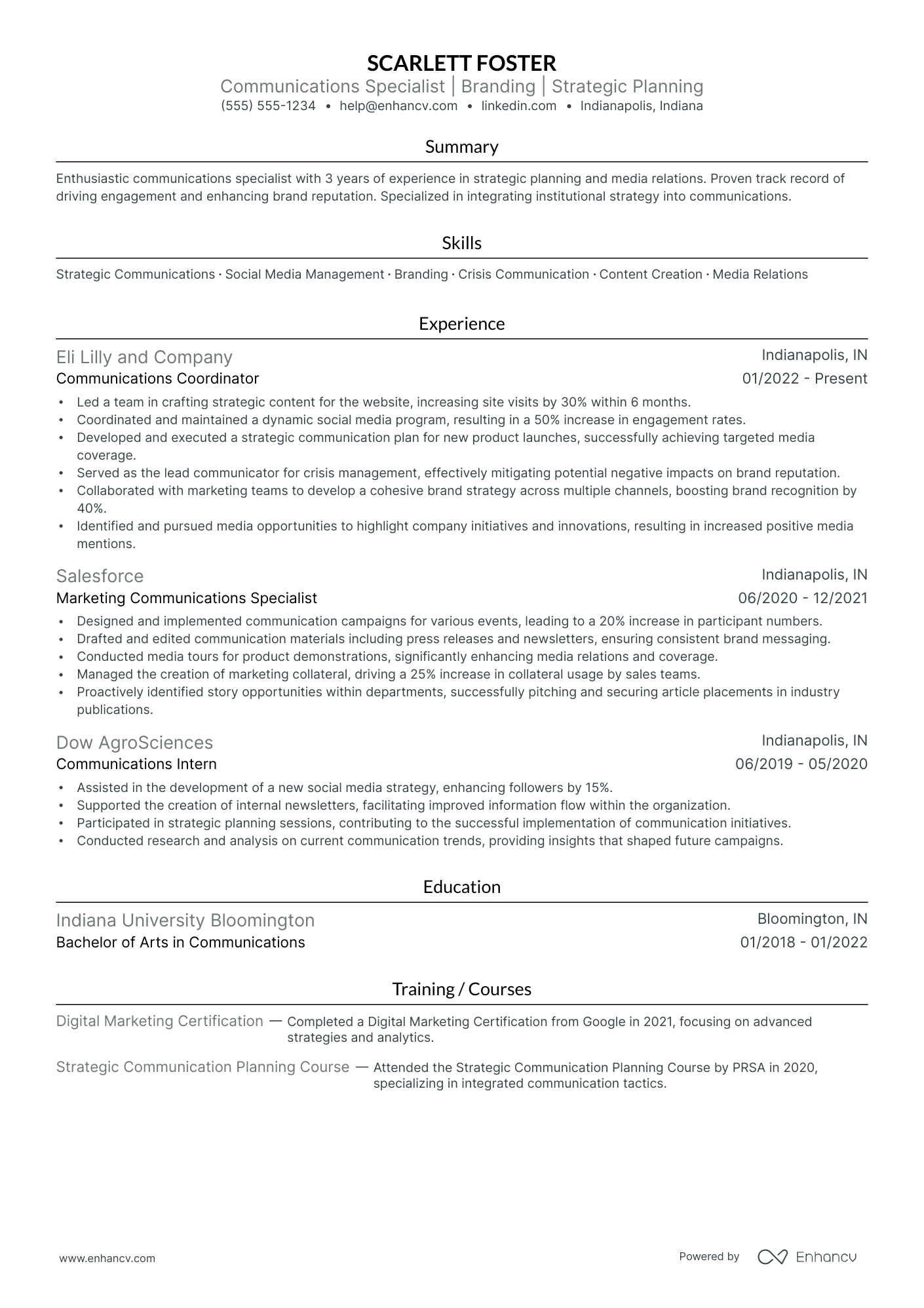 Communications Director resume example