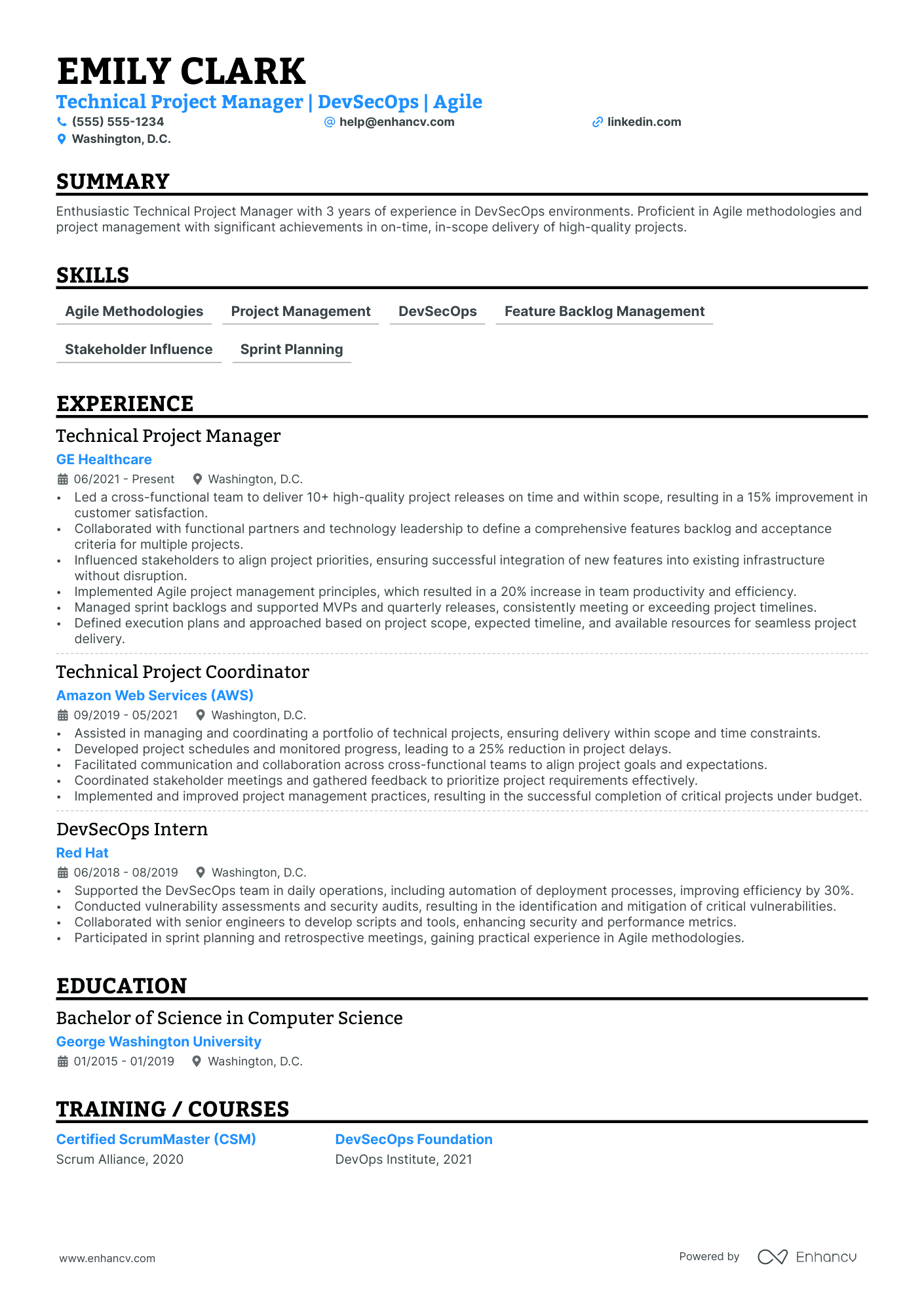 DevOps Project Manager resume example