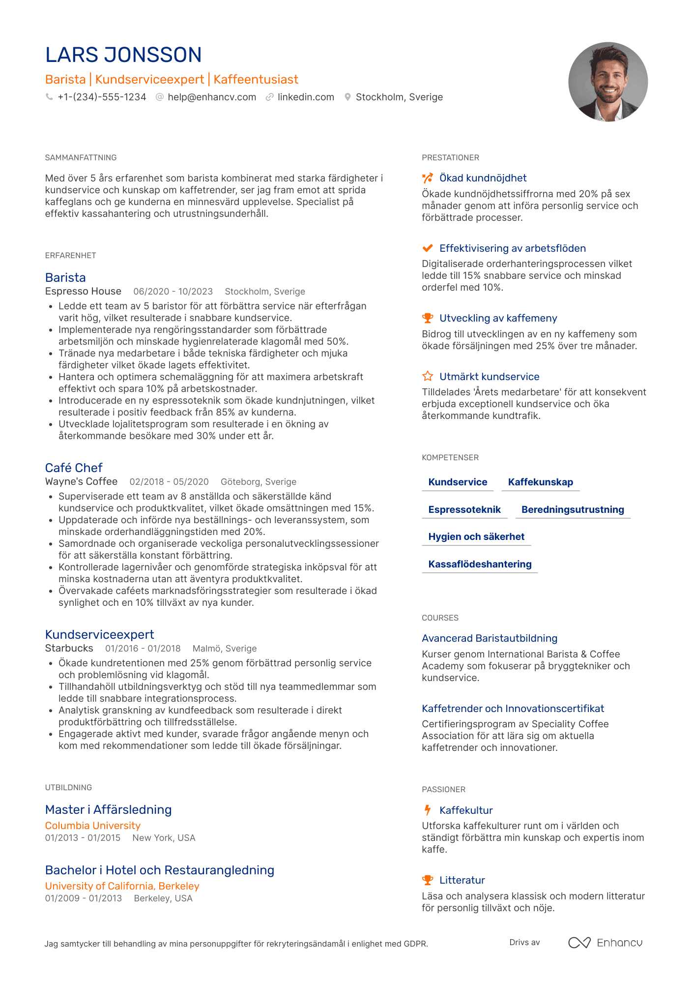 Barista CV
