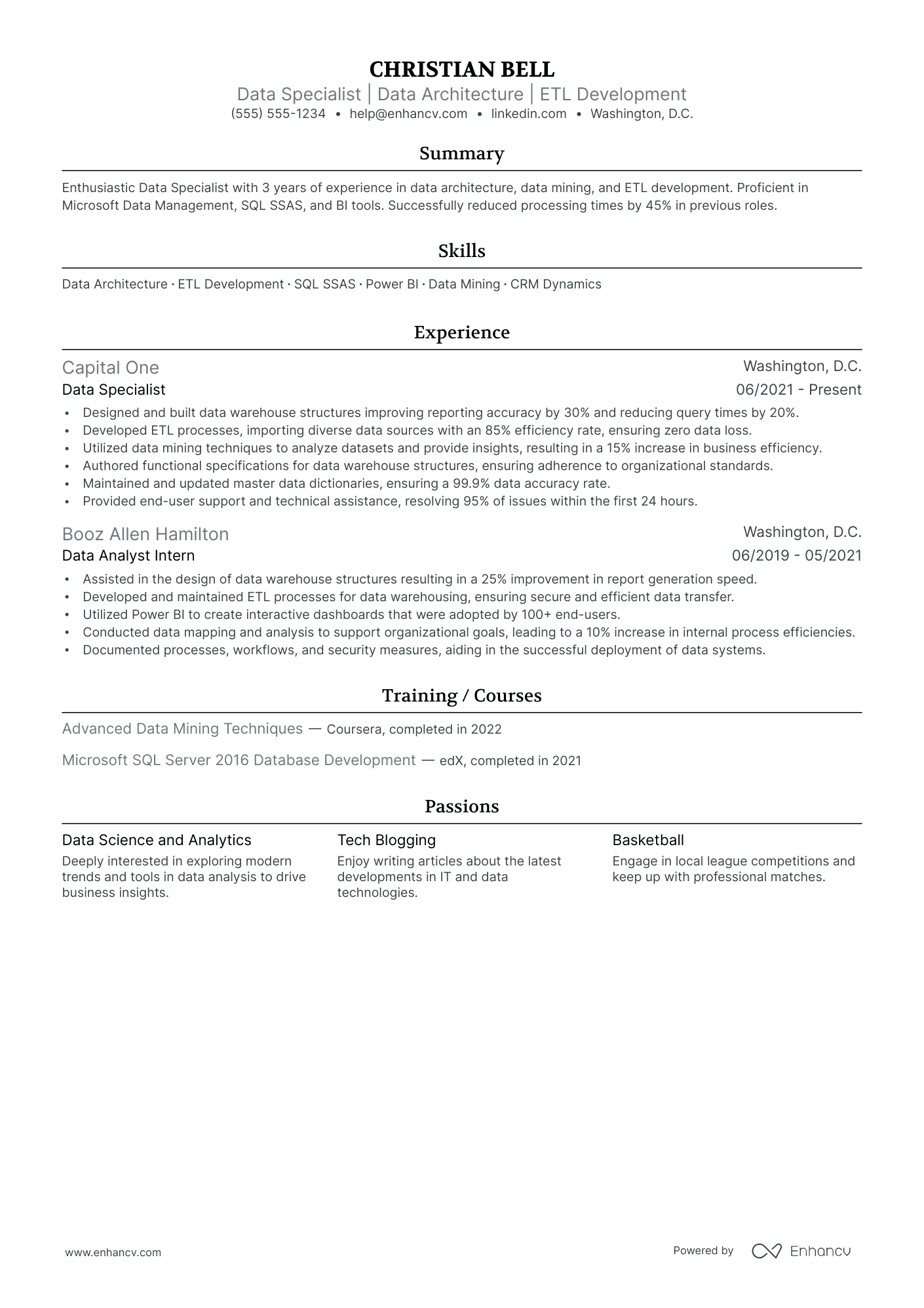 Data Warehouse Developer Analyst Resume Example Resume Example