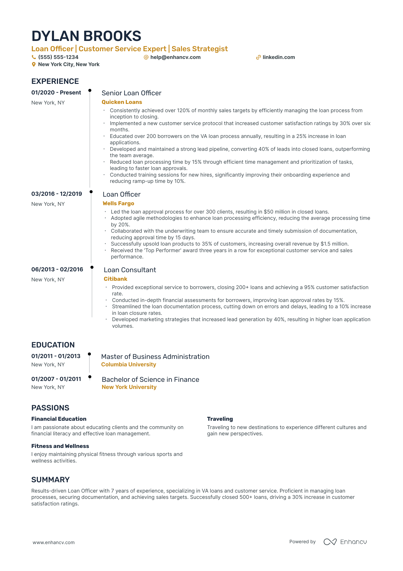 Junior Loan Officer resume example