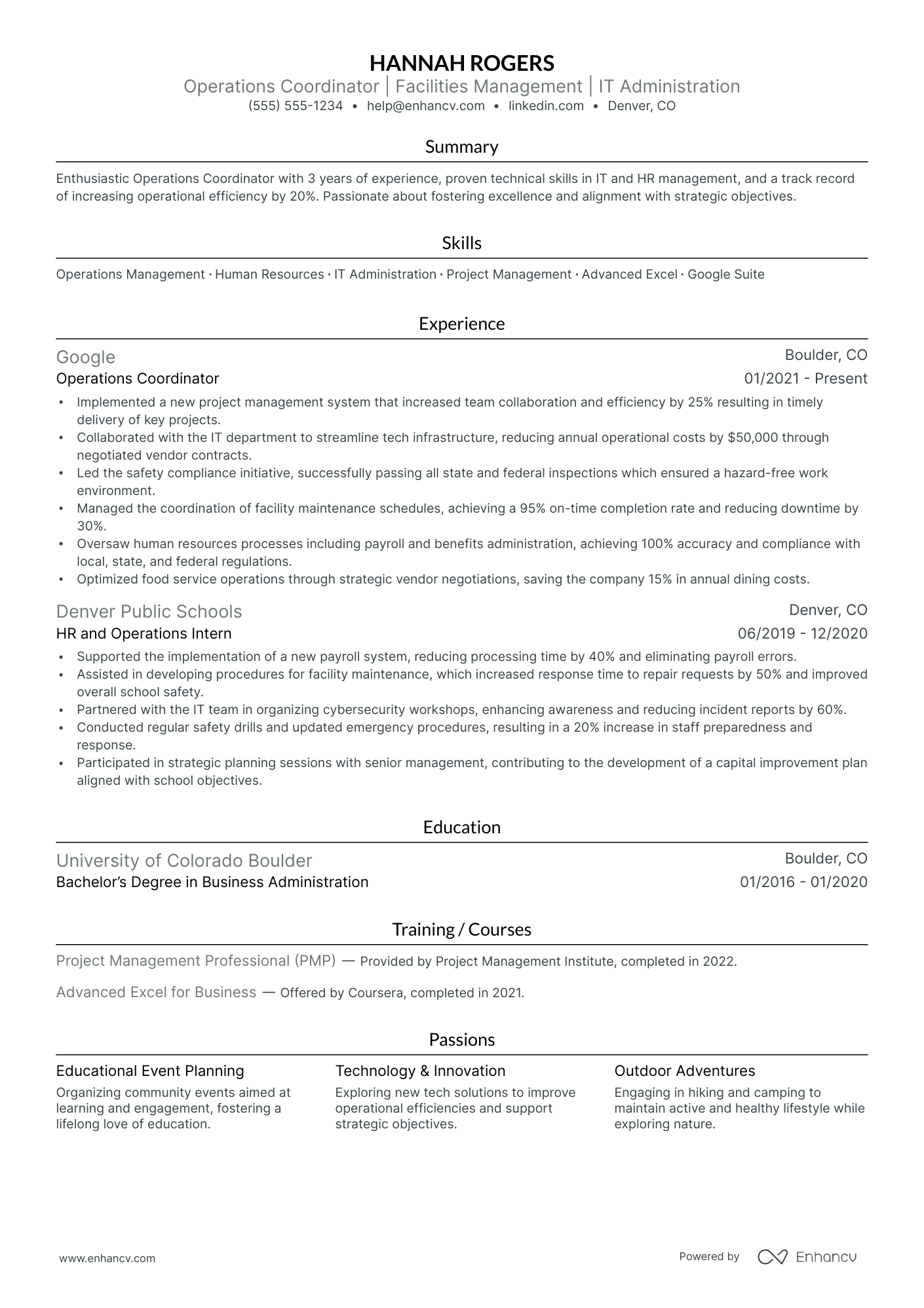 Operations Director resume example