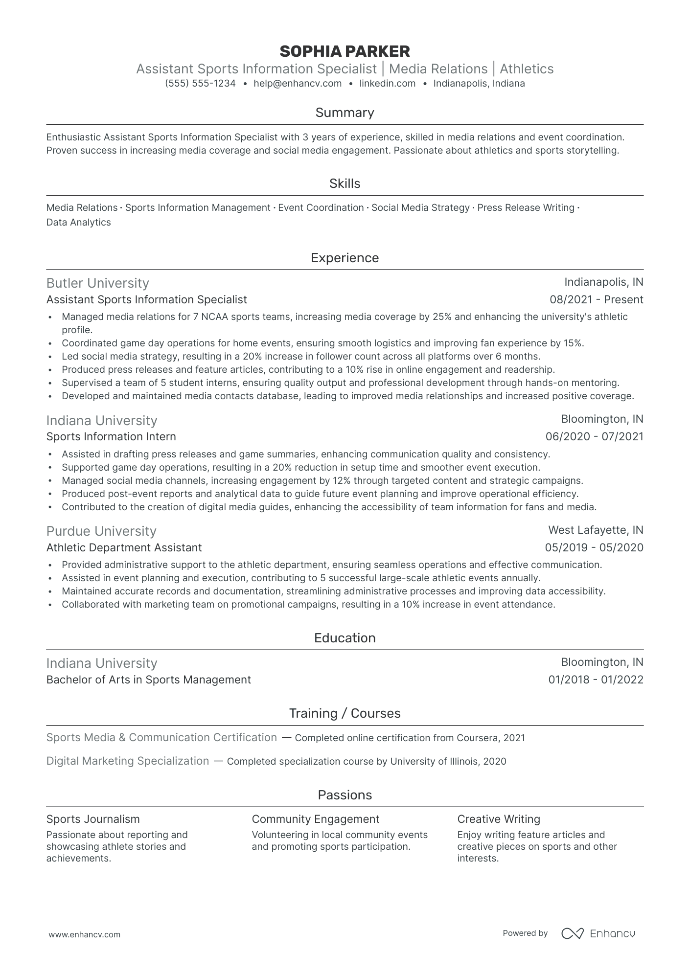 Public Relations Assistant resume example