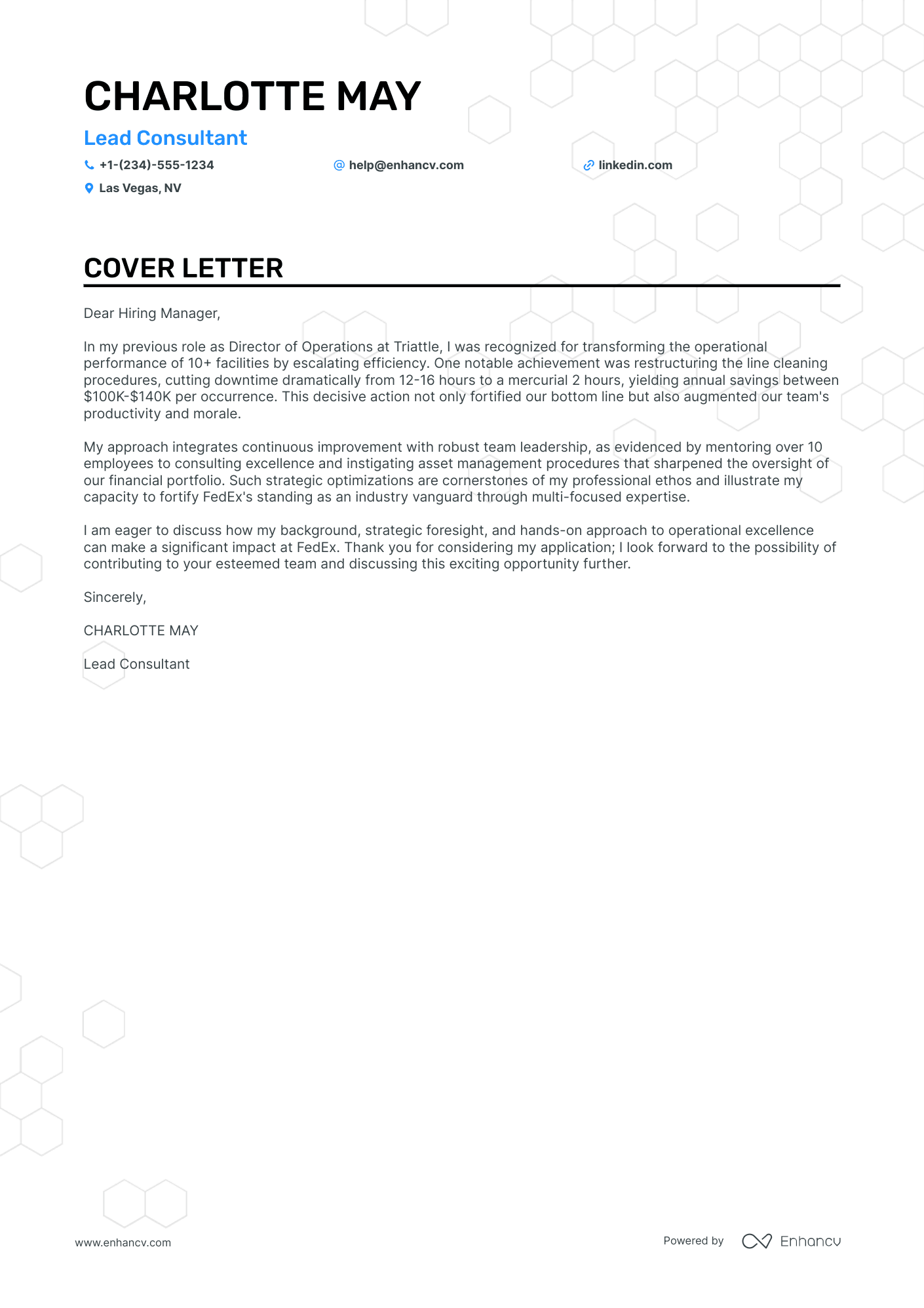 Fedex cover letter