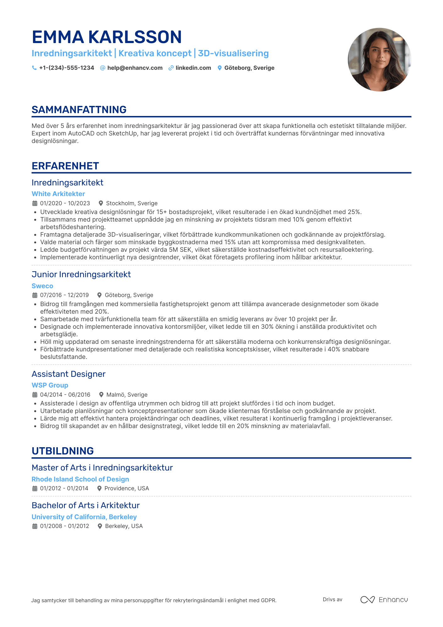 Inredningsarkitekt CV