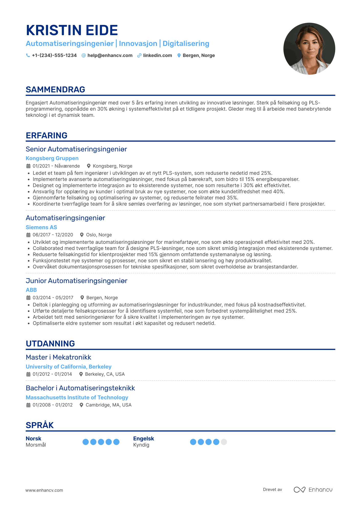 Automatiseringsingeniør CV