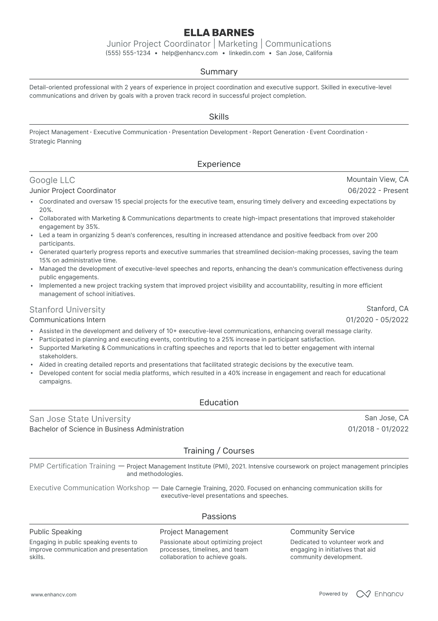 Chief of Staff resume example