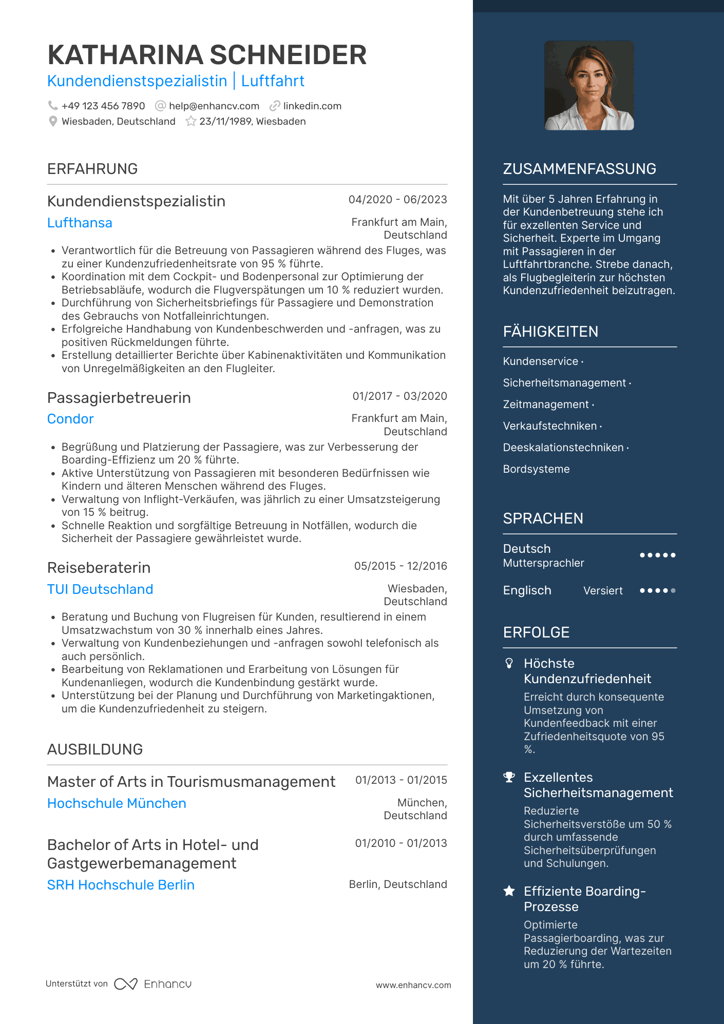 Flugbegleiter CV