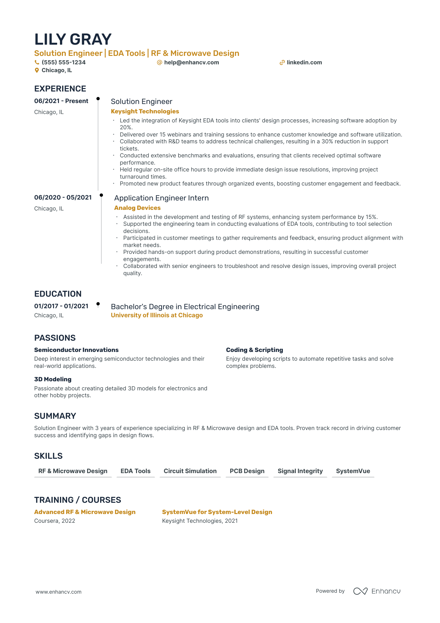 Software Solutions Engineer resume example