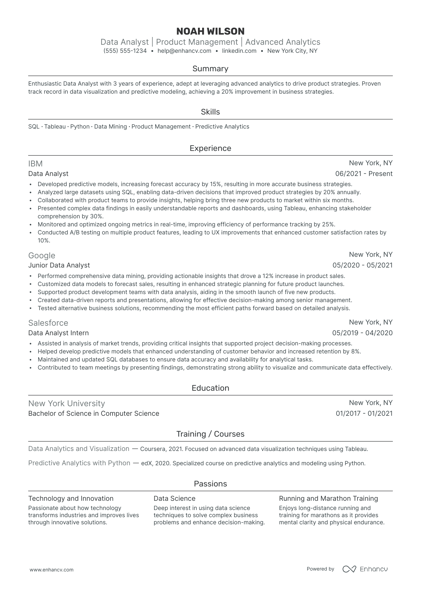 Senior Business Intelligence Manager resume example