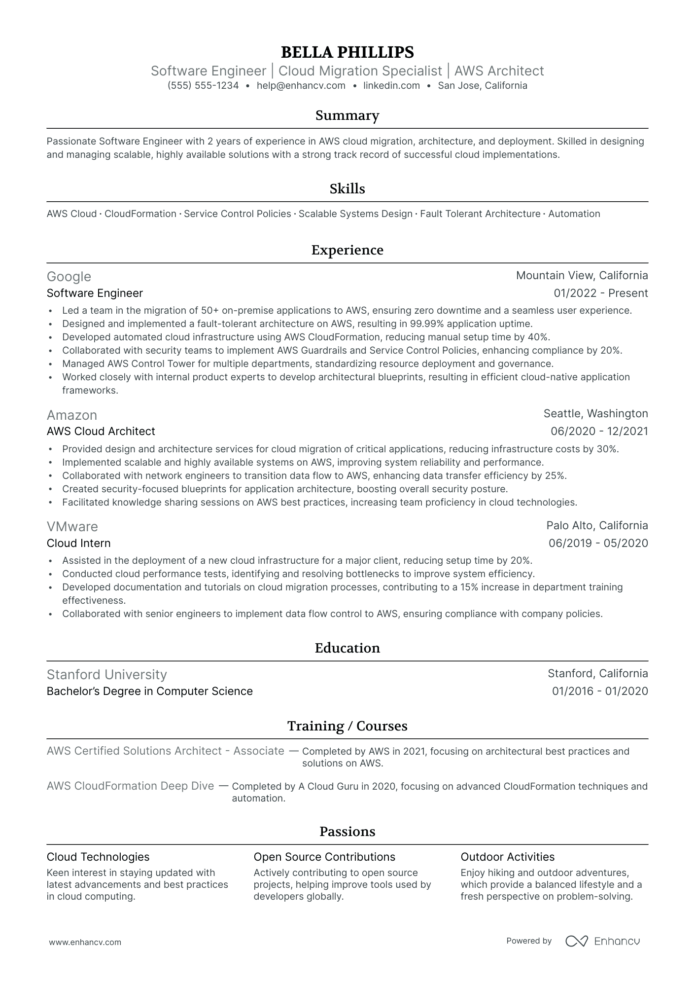 Senior AWS Solutions Architect resume example