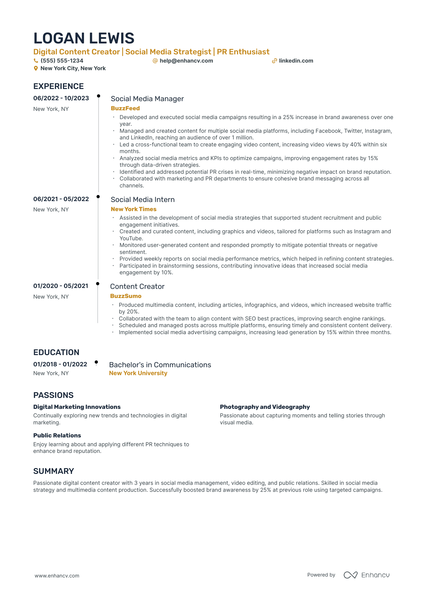 Digital Media Creator Resume Example Resume Example