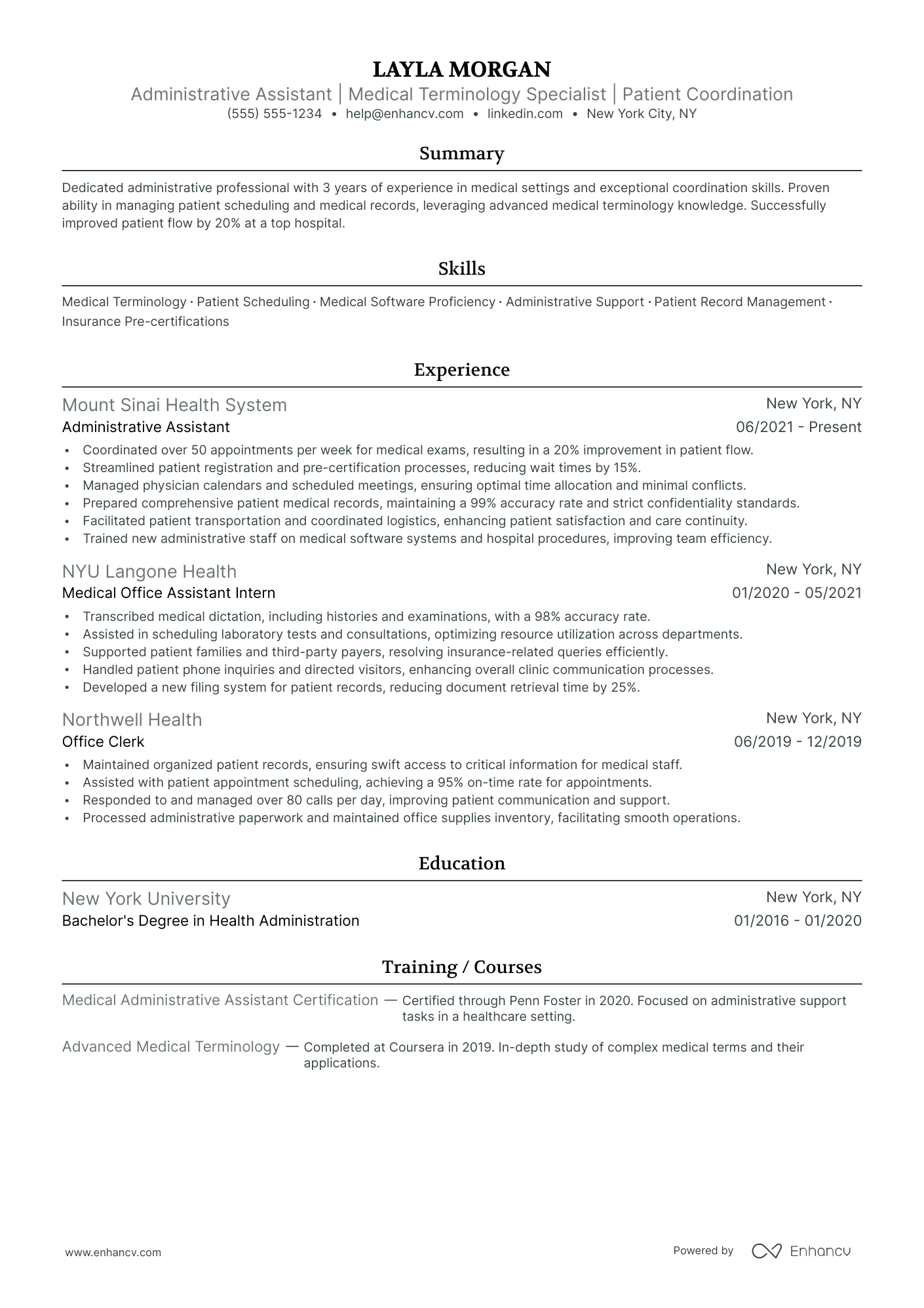 Medical Secretary Resume Example Resume Example